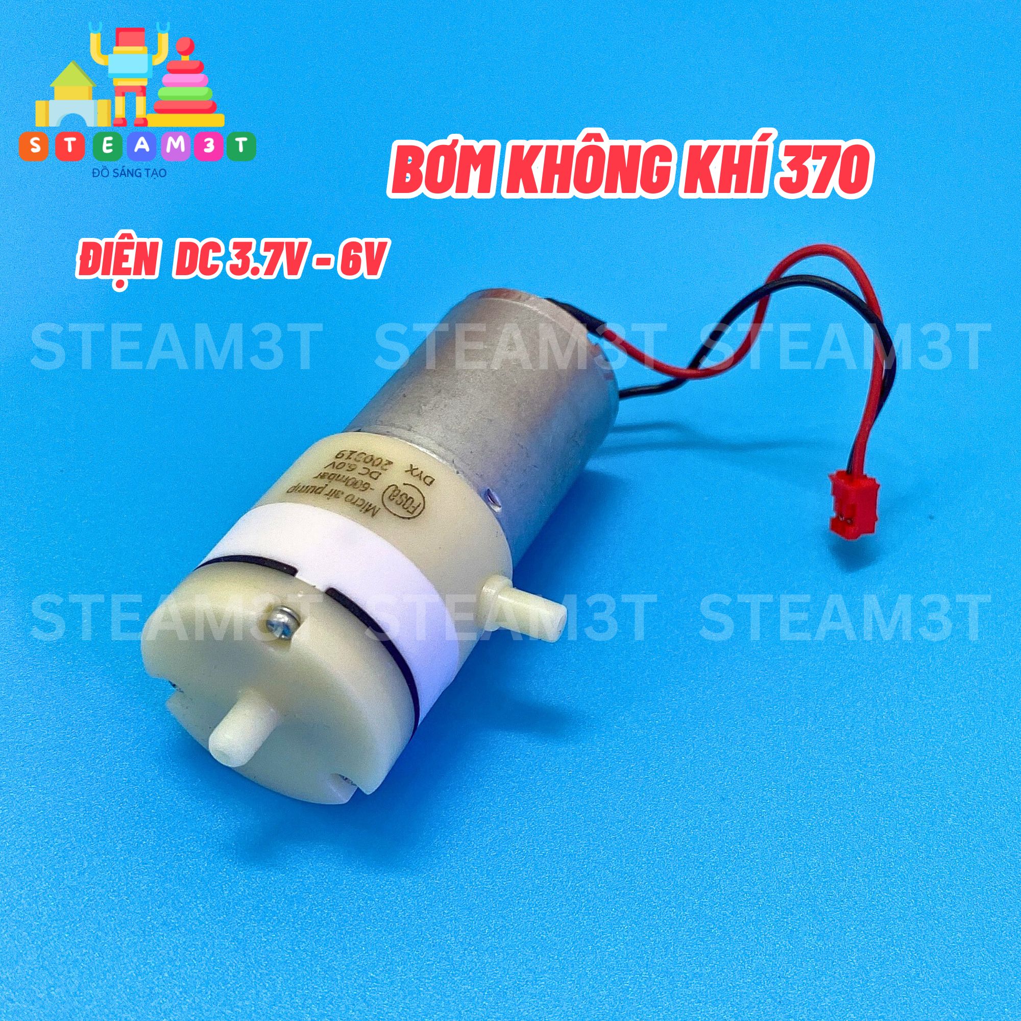 Bơm khí oxy hút chân không nén khí mini bơm máy hút sữa motor 370 có chổi than 3V - 6V - LK0596