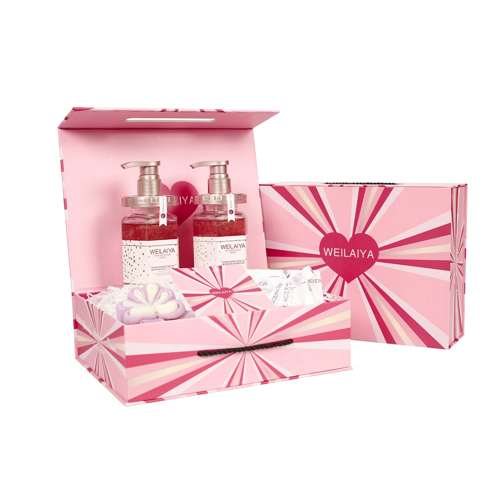 Combo quà 2 chai sữa tắm hoa hồng damask weilaiya 450ml