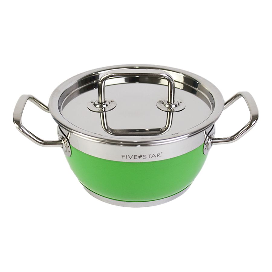 Nồi inox màu FiveStar Standard 3 đáy từ nắp inox (16cm / 20cm / 24cm), tặng 5 muỗng ăn