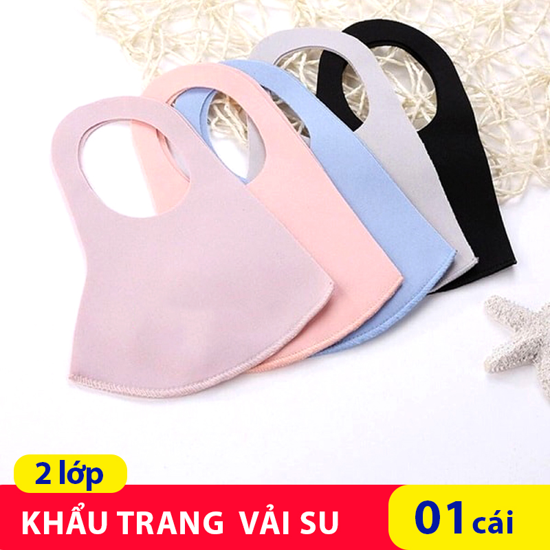 Khẩu trang vải su kiểu Hàn Quốc 1 lớp túi zip 1 cái màu sắc ngẫu nhiên