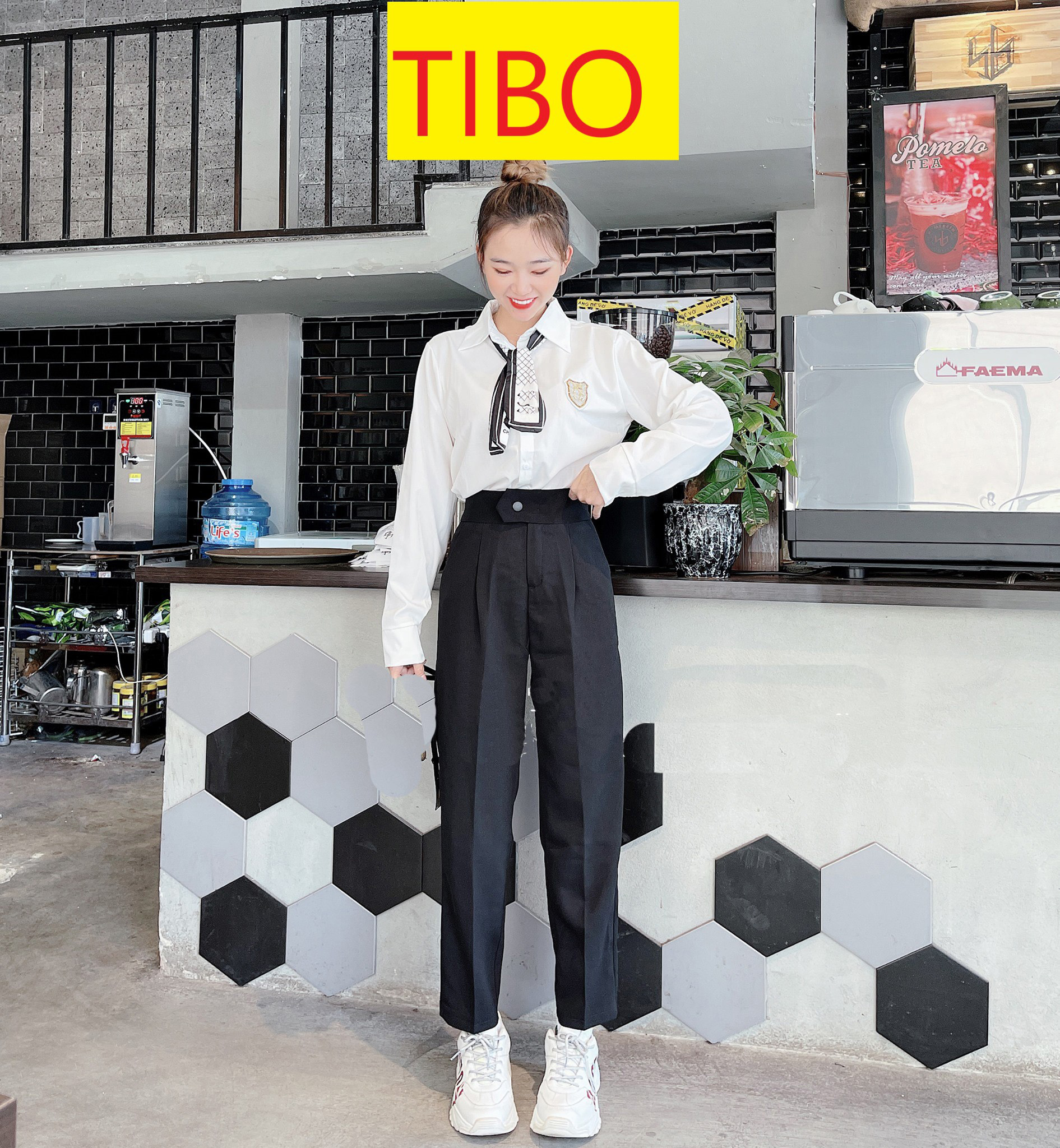 [ NÚT NGANG ] QUẦN TÂY NỮ NÚT NGANG LƯNG CAO HỌC SINH, QUẦN ÂU HỌC SINH NỮ, QUẦN TÂY NỮ ĐI HỌC ĐEN LƯNG CAO