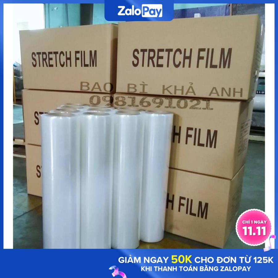 Màng PE màng co màng chít 2.4kg khổ rộng 50 cm lõi mỏng 300gram