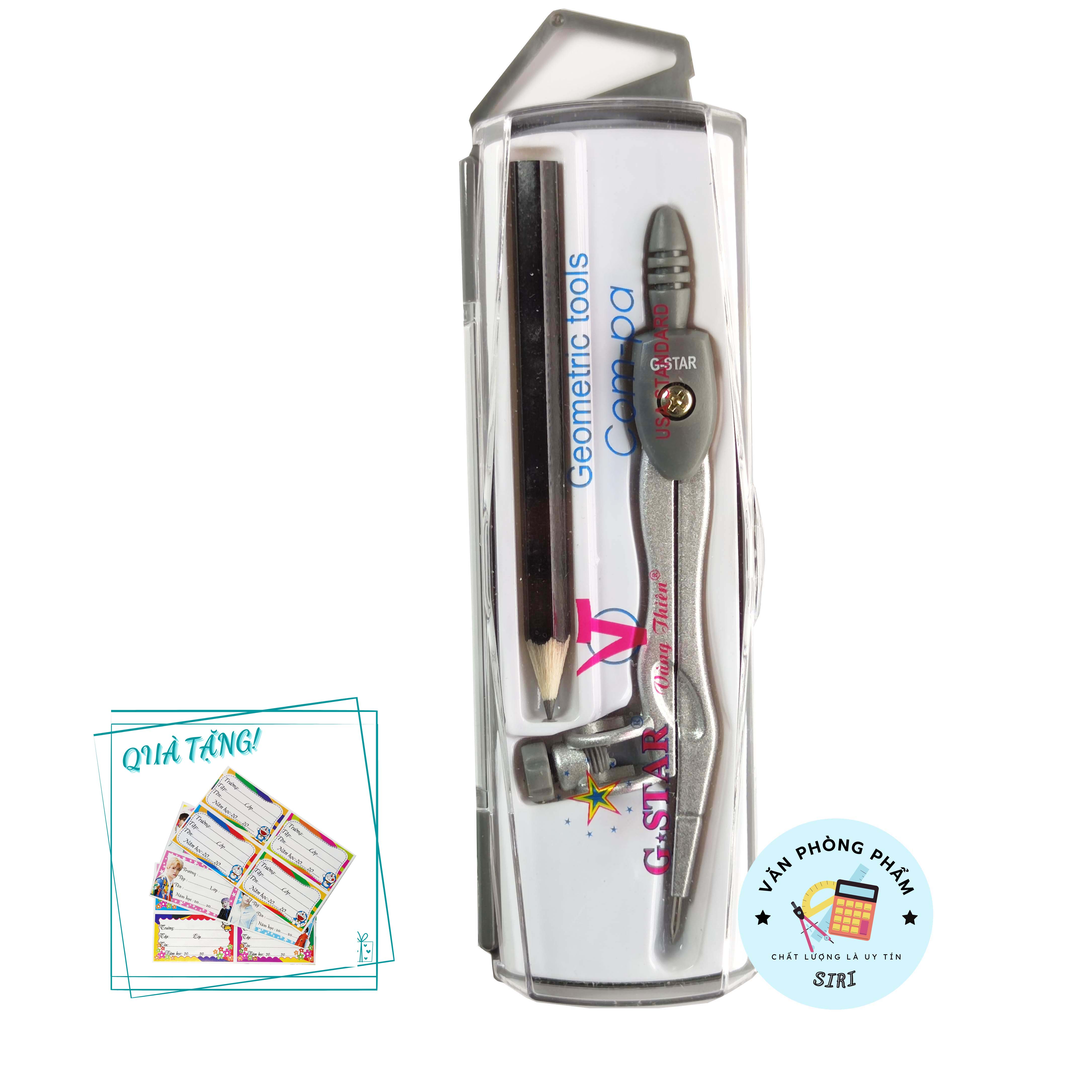 Hộp Compa học sinh Gstar màu bạc chì chuốt U112