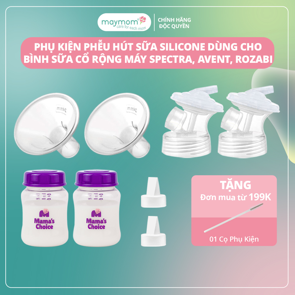 Phụ kiện hút sữa maymom, phụ kiện cải tiến dành cho máy hút sữa spectra, avent, rozabi, fatz, cimilre, mamago, biohealth dùng với bình sữa cổ hẹp