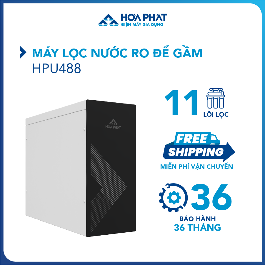 Máy lọc nước RO để gầm HPU488 - 11 lõi lọc - Bảo hành 36 tháng