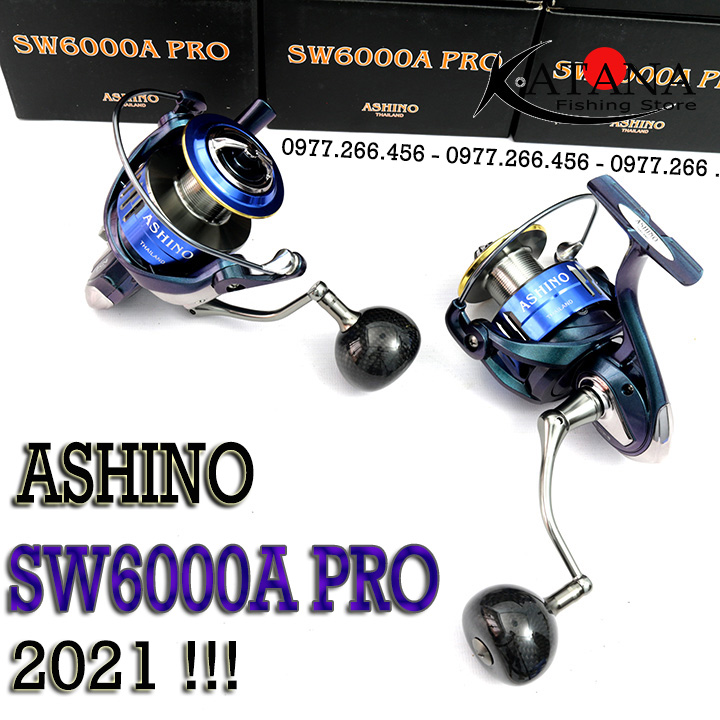 [HCM]Máy Câu ASHINO SW6000A PRO - Phiên Bản 2021 - Núm Carbon Body Titan Hot!!!