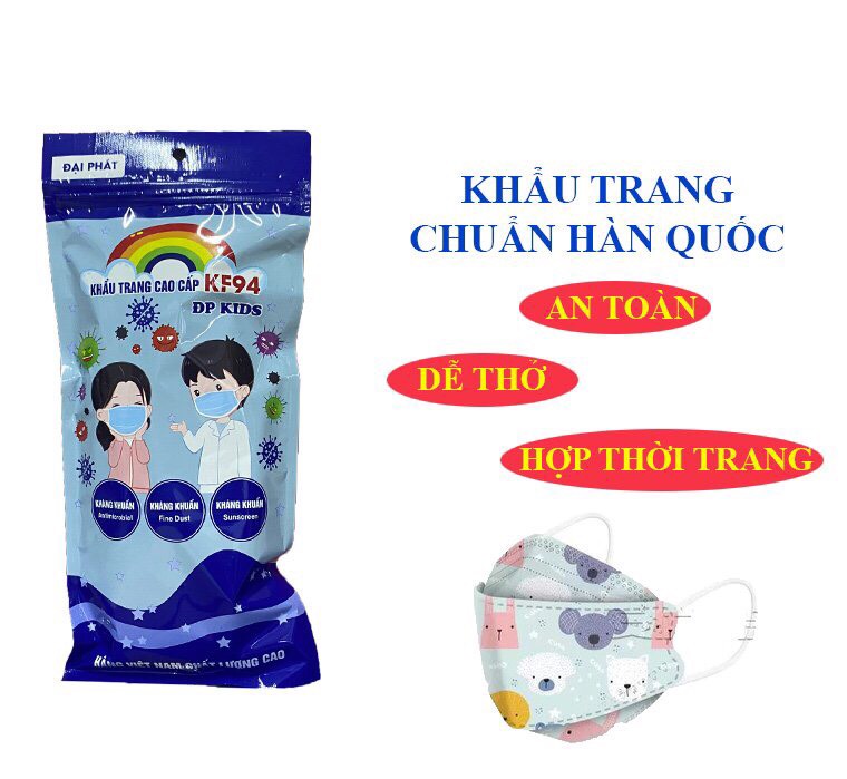 50 chiếc khẩu trang kháng khuẩn 4D KF94 bé gái
