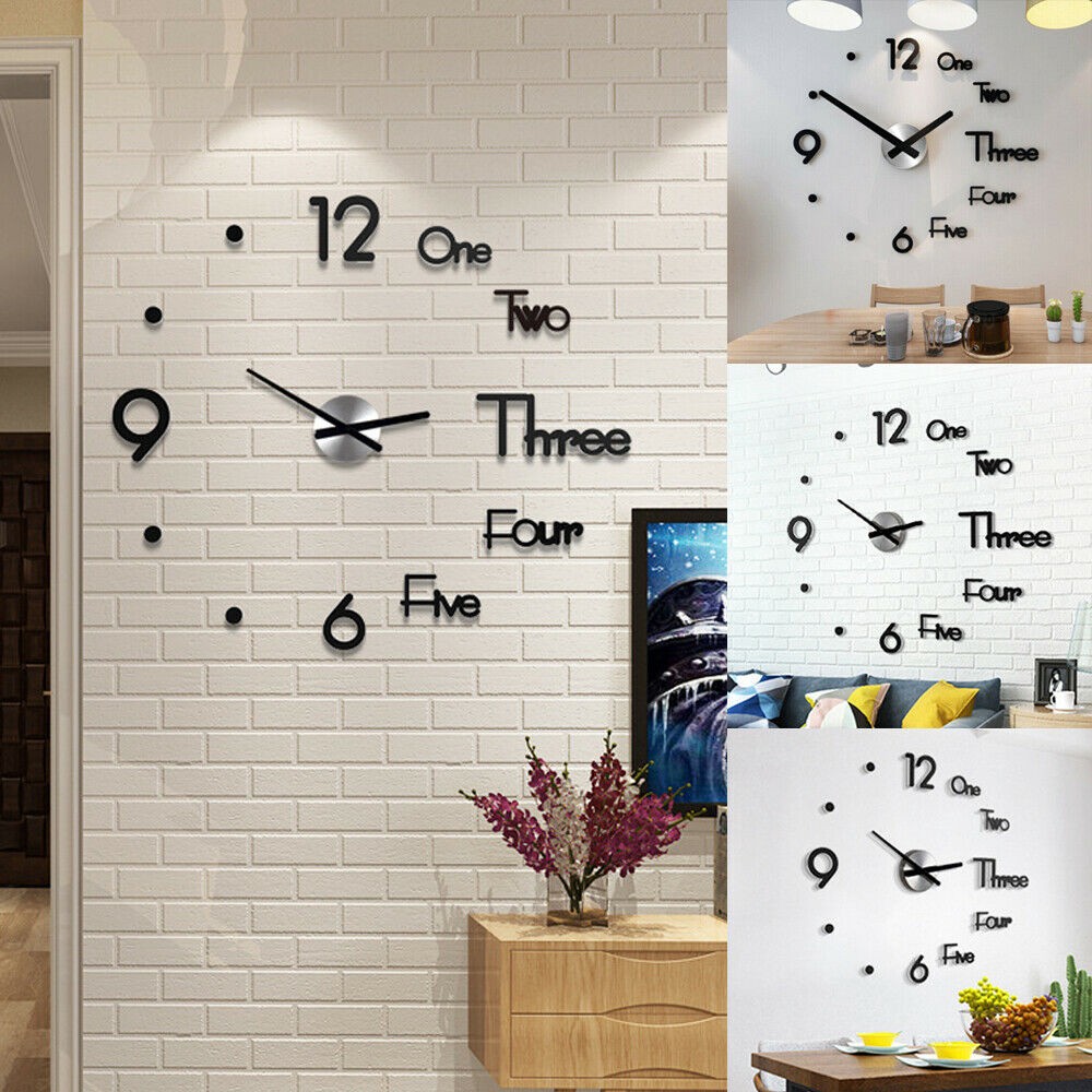 Đồng hồ trang trí dán tườngđồng hồ dán tường 3d nghệ thuậtđồng hồ trang trí nghệ thuậtthiết kế đơn giản độc đáo.