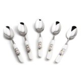 Bộ 5 muỗng inox cán sứ mfa s02-5-62 20cm-62
