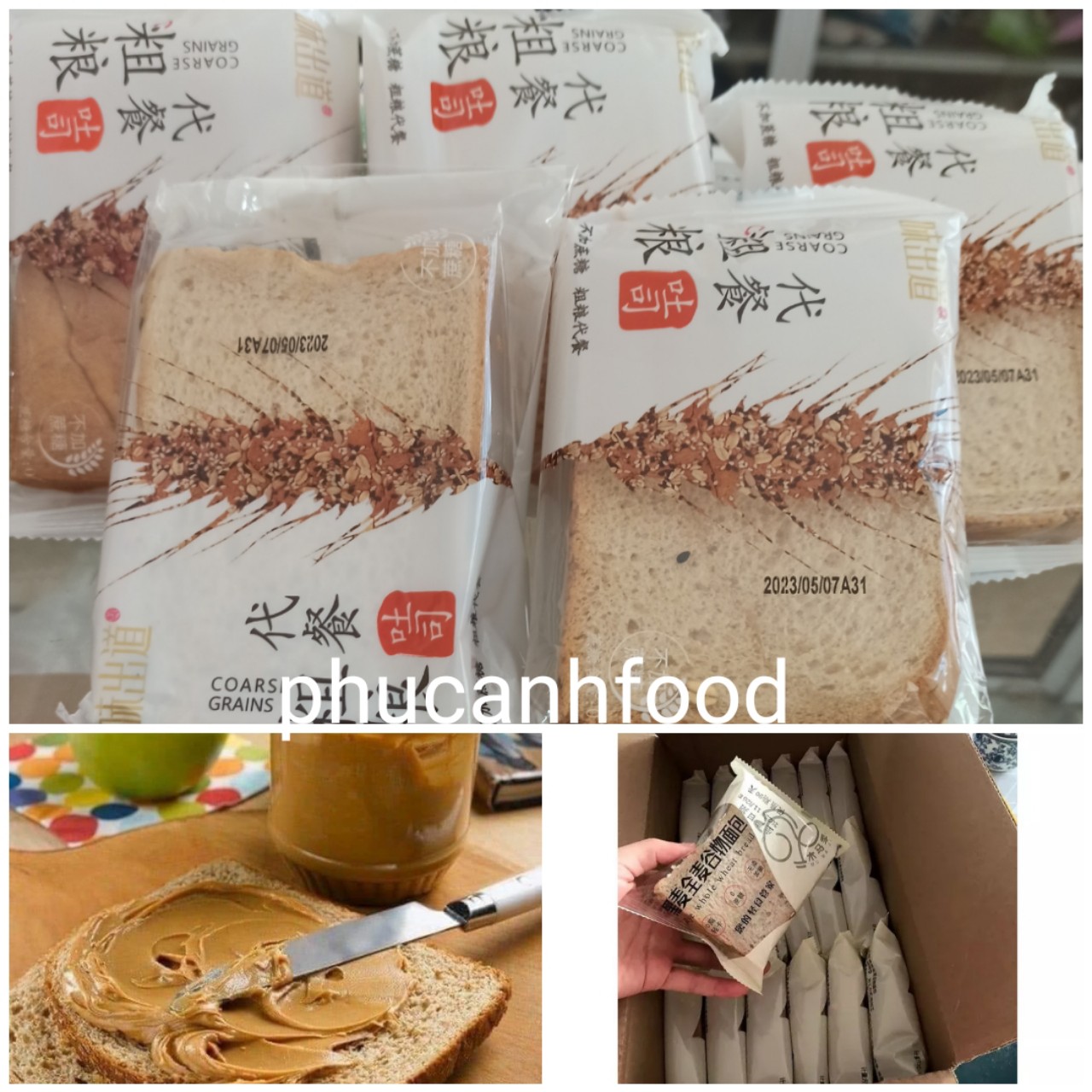 Sét 10 Gói bánh mì đen lúa mạch mix yến mạch mè đen không đường ăn kiêng giảm cân.