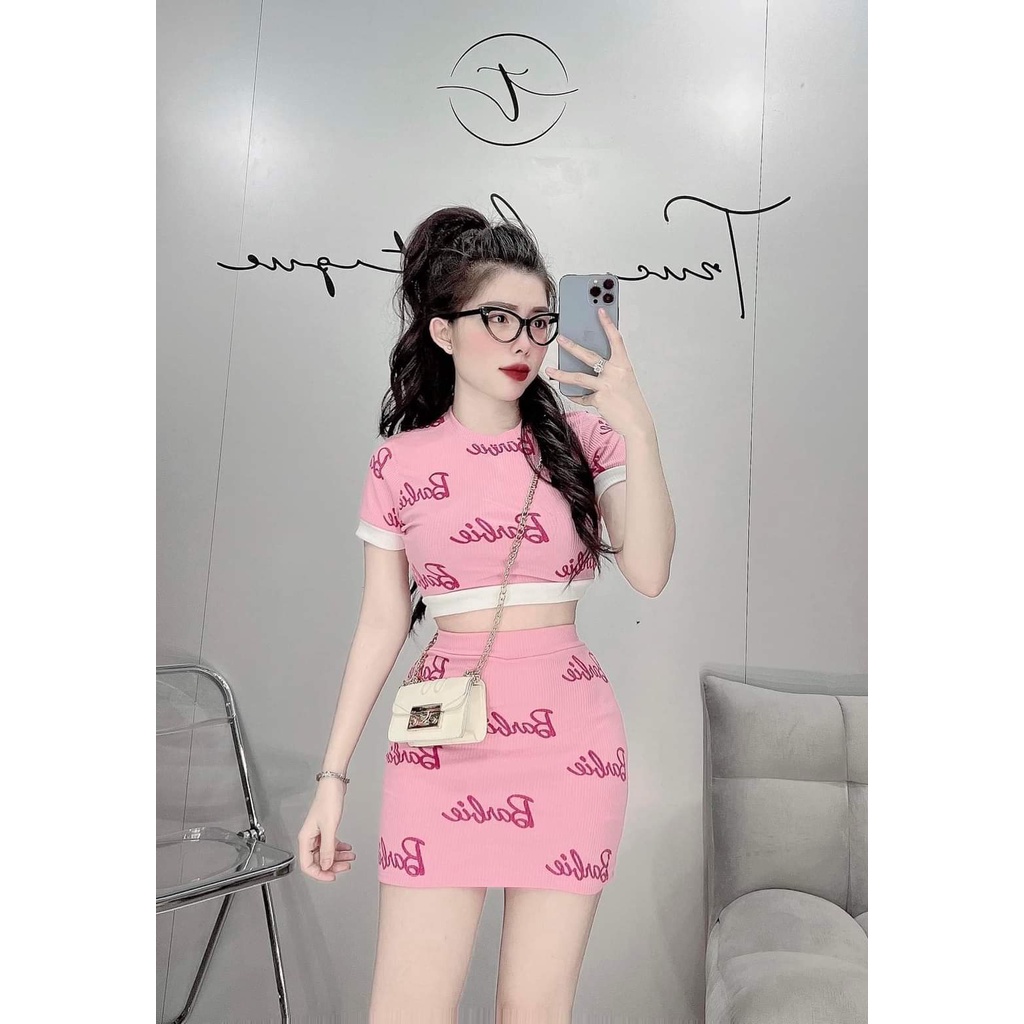 Sét body Nữ chân vấy chữ a có quần trong kèm áo thun fom coroptop 3 Màu Cực Đẹp