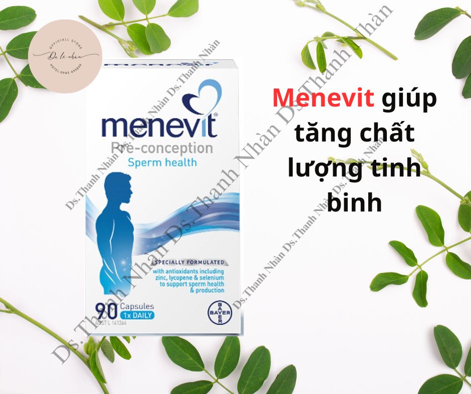 Viên Uống Menevit Úc hỗ trợ tăng chất lượng tinh trùng cho nam 90 viên Úc