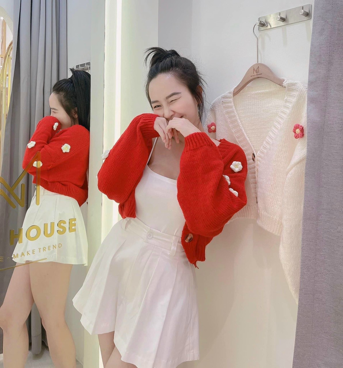 ÁO LEN.Áo khoác Cadigan len bông nổi Form Rộng Kiểu Dáng Hàn Quốc Đẹp siêu hót
