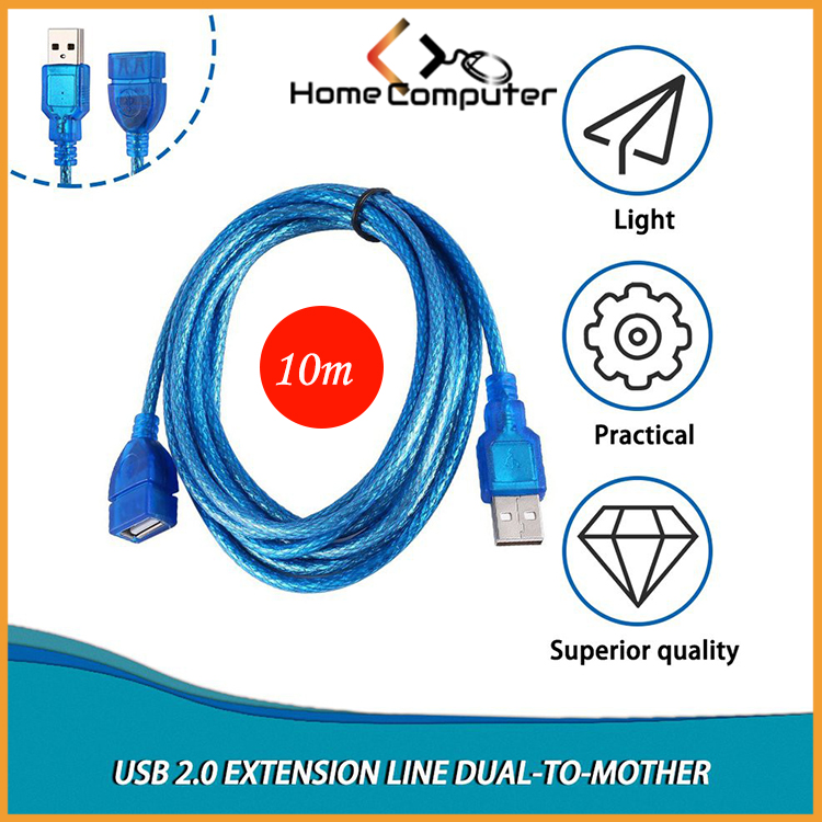 Dây nối dài usb 1.5m, 3m, 5m, 10m 2.0 màu xanh chống nhiễu ,hàng chất lượng - Home Computer