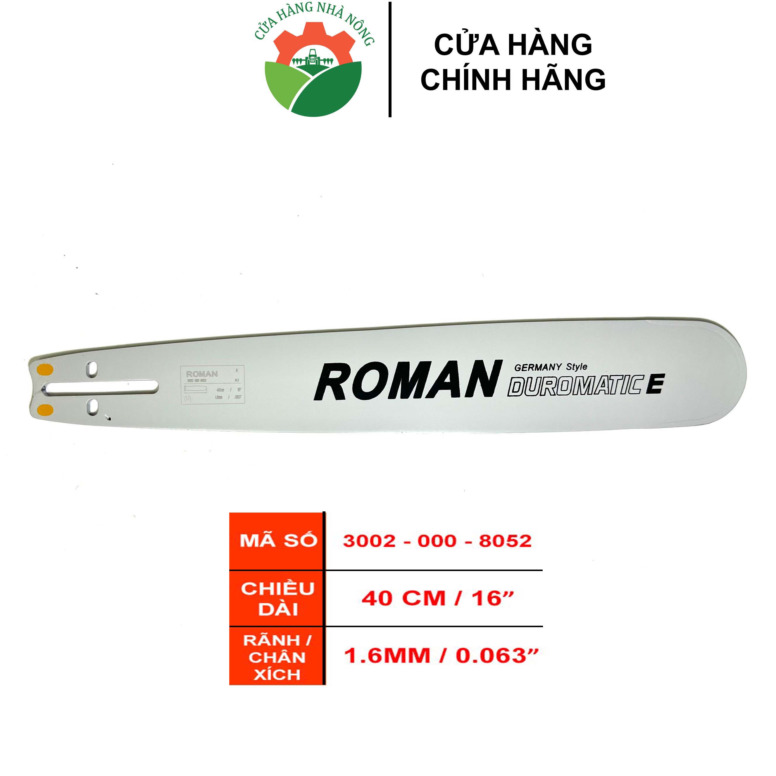 Lam máy cưa roman 5 tấc dài 40cm / 16 inch chân xích 1.6mm