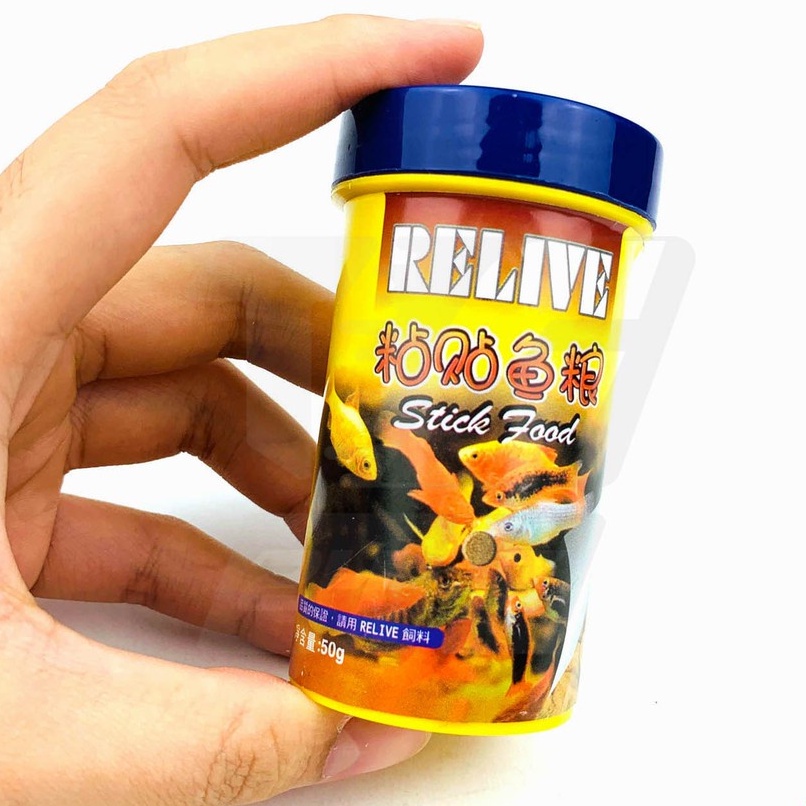Thức ăn dán kính relive 50 gram cho cá cảnh hũ 100 viên