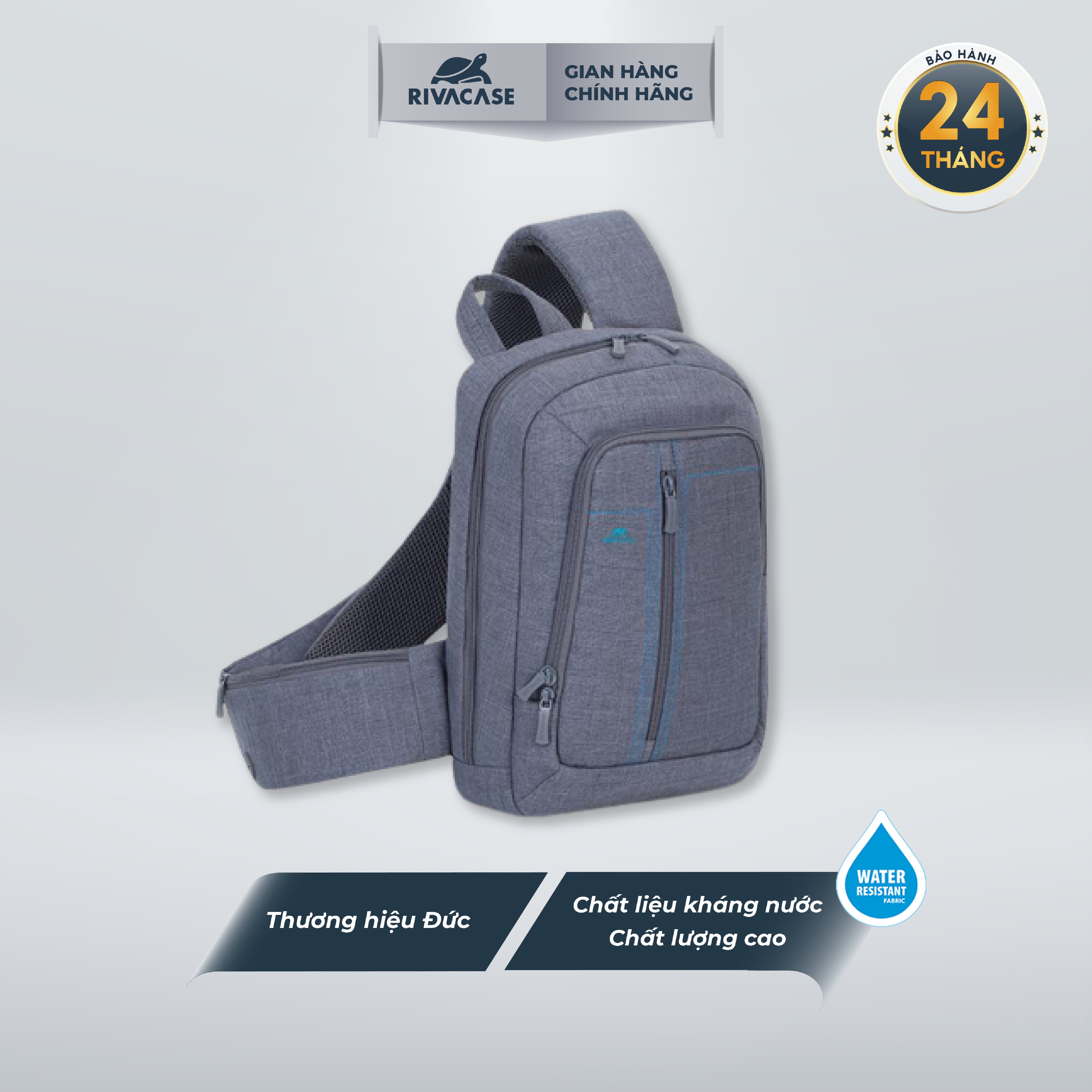 Ba lô đeo chéo rivacase 7529 dùng cho laptop 13.3 inch siêu nhẹ - Hàng chính hãng