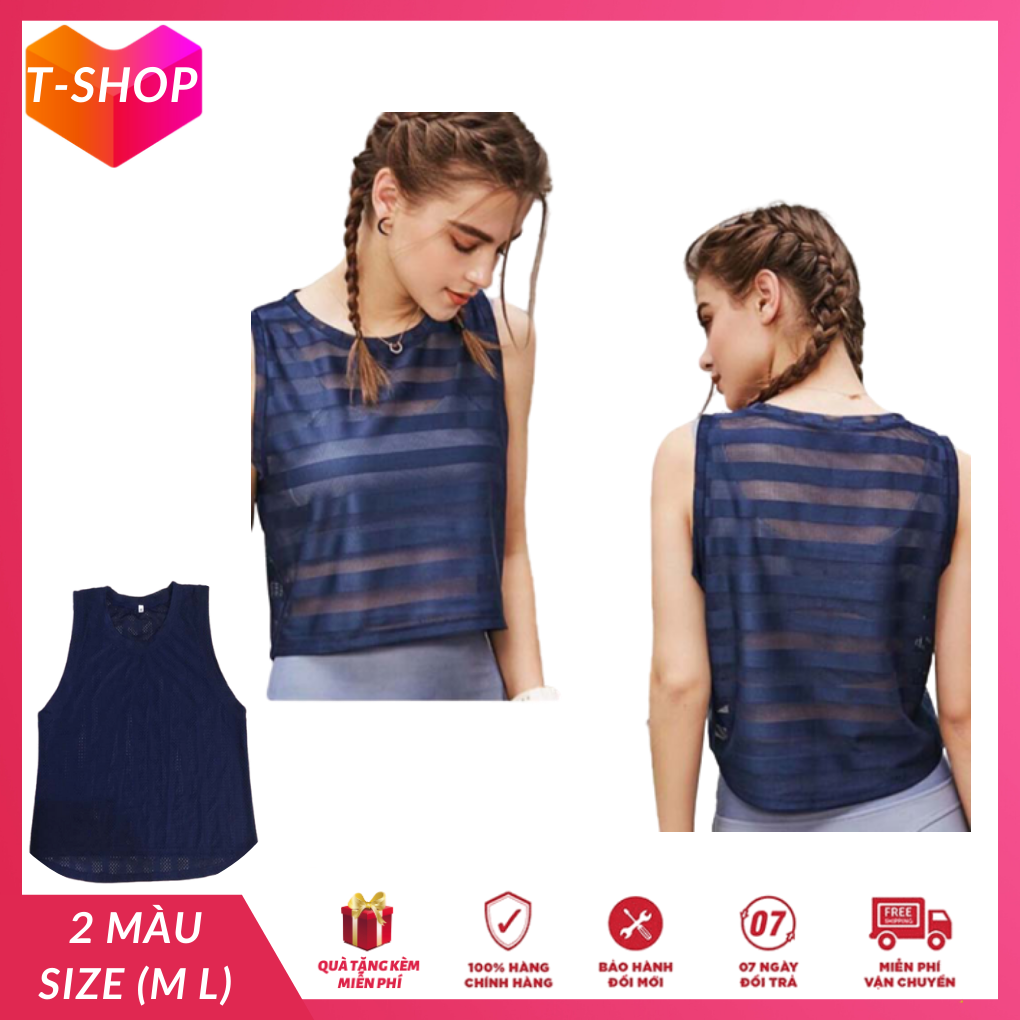 [HCM]Áo tanktop nữ tập gym croptop phối lưới sát nách rất thoải mái quần áo tập yoga nữ giá rẻ-CR044