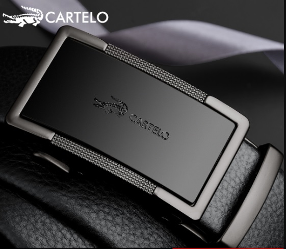 [ CARTELO]Thắt Lưng Da Nam Cao Cấp Hàng Hiệu CARTELO Thắt Lưng Nam Da Bò 2 Lớp 100% Khóa Tự Động G05- Bảo Hành 3 Năm - Đồ Da Kingshop