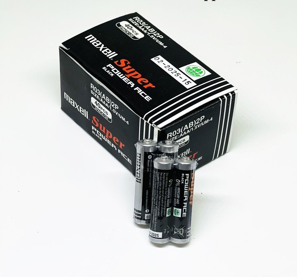 Pin aaa maxell đũa carbon vỉ 2 viên r03 hàng chính hãng