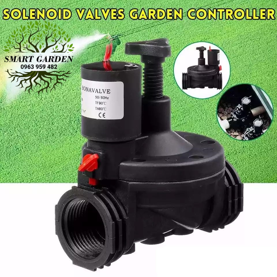 Van điện từ 21-27mm nhựa cao cấp dùng ngoài trời có thể chỉnh được lưu lượng cho hệ thống điều khiển