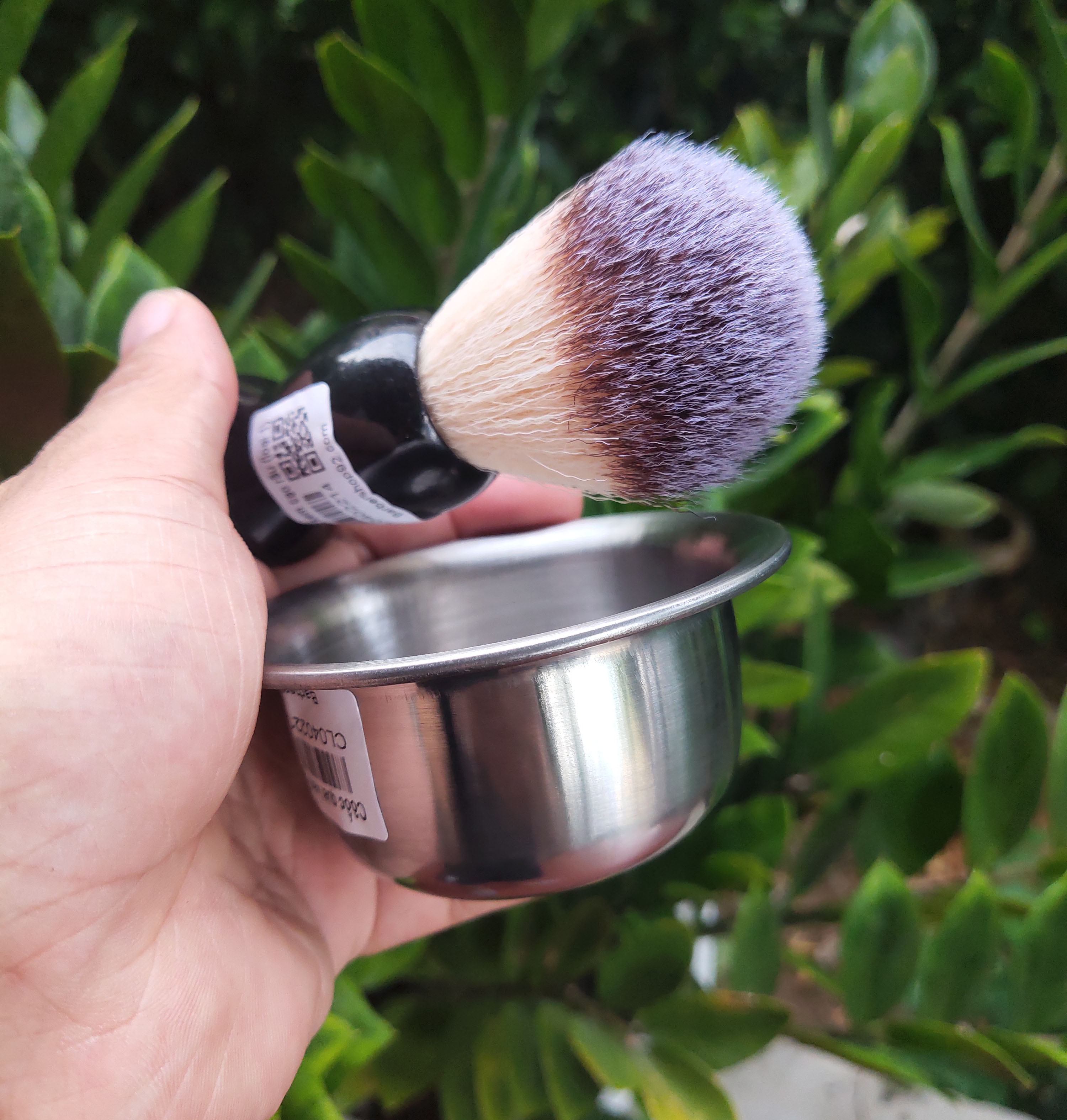 Bộ quét kem cạo râu Barber inox cao cấp