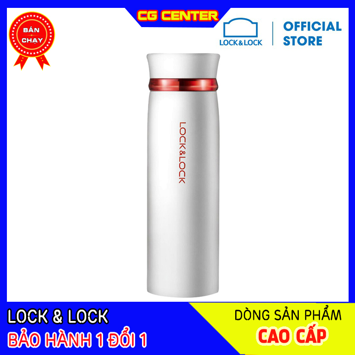 LHC4131BKR - Bình Giữ Nhiệt Lock&Lock Feather Light 450ml - Màu đen. Thiết kế sang trọng, tinh tế, chất liệu thép không gỉ, bình có giá lọc trà tiện ích, kích thước nhỏ gọn, mức giữ nhiệt vượt trội -CG CENTER