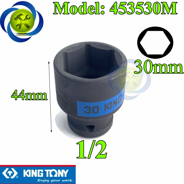 Tuýp 30mm 1/2 kingtony 453530m loại ngắn 6 cạnh màu đen