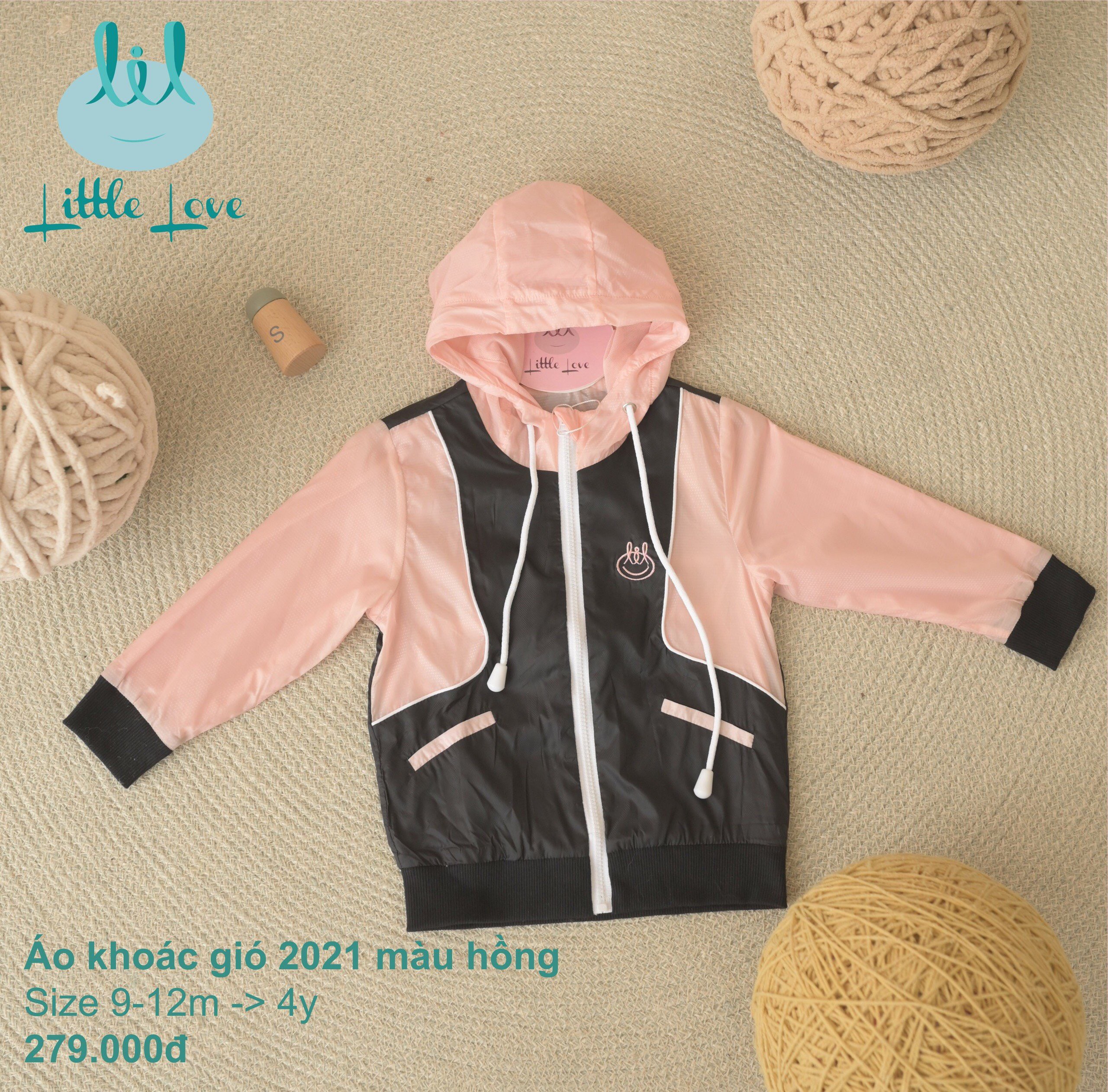 Áo khoác gió mỏng bé trai bé gái Hãng Little Love
