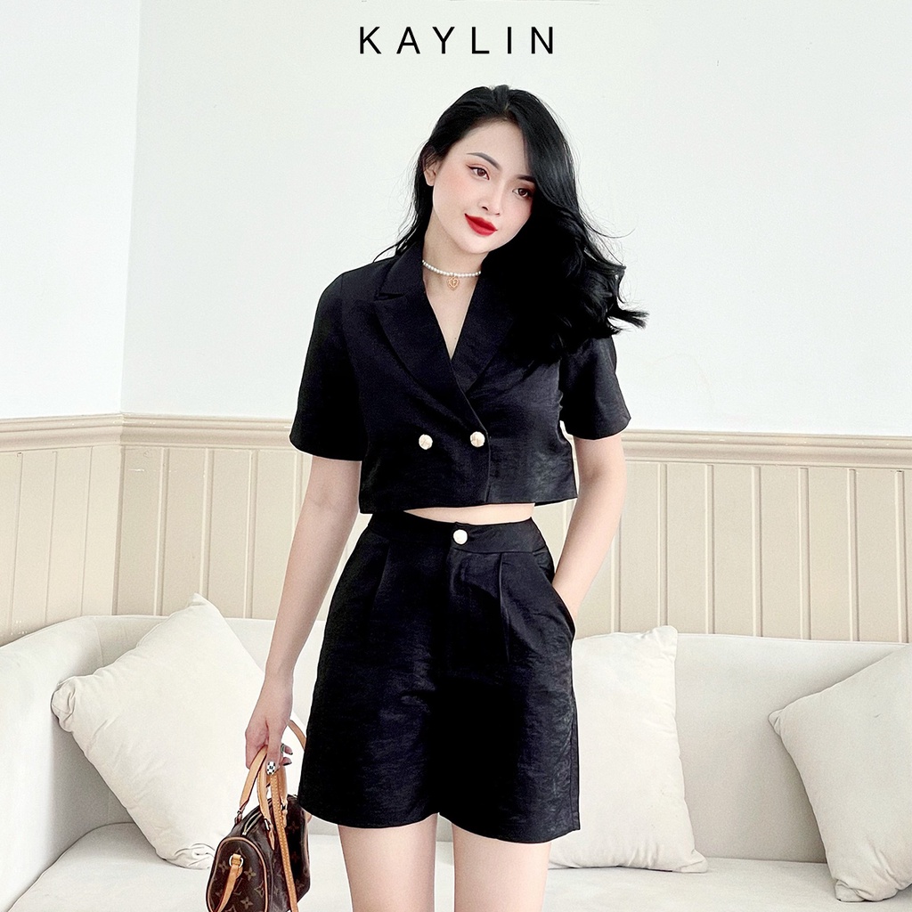 Set áo vest mix quần ngố n1683 - kaylin