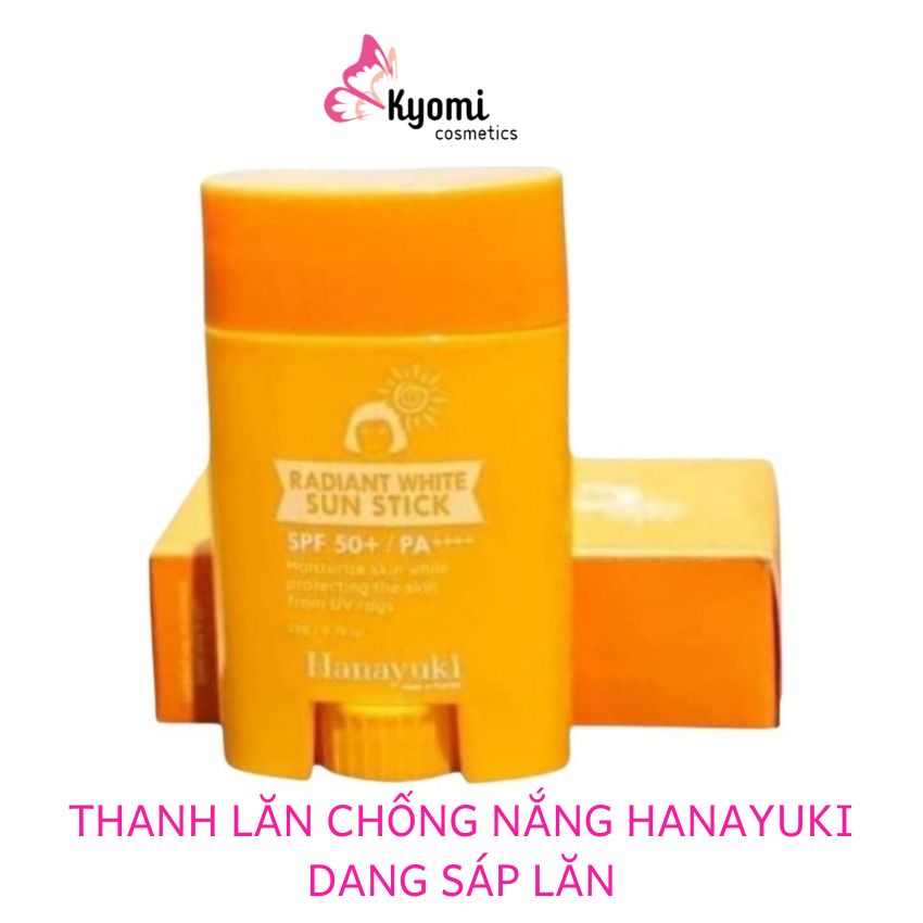Thanh sáp lăn chống nắng hanayuki Kyomi KY017, thanh lăn chống nắng dạng thỏi sáp tiện dụng nâng tone nhẹ dùng được cho trẻ em 22g spf 50+