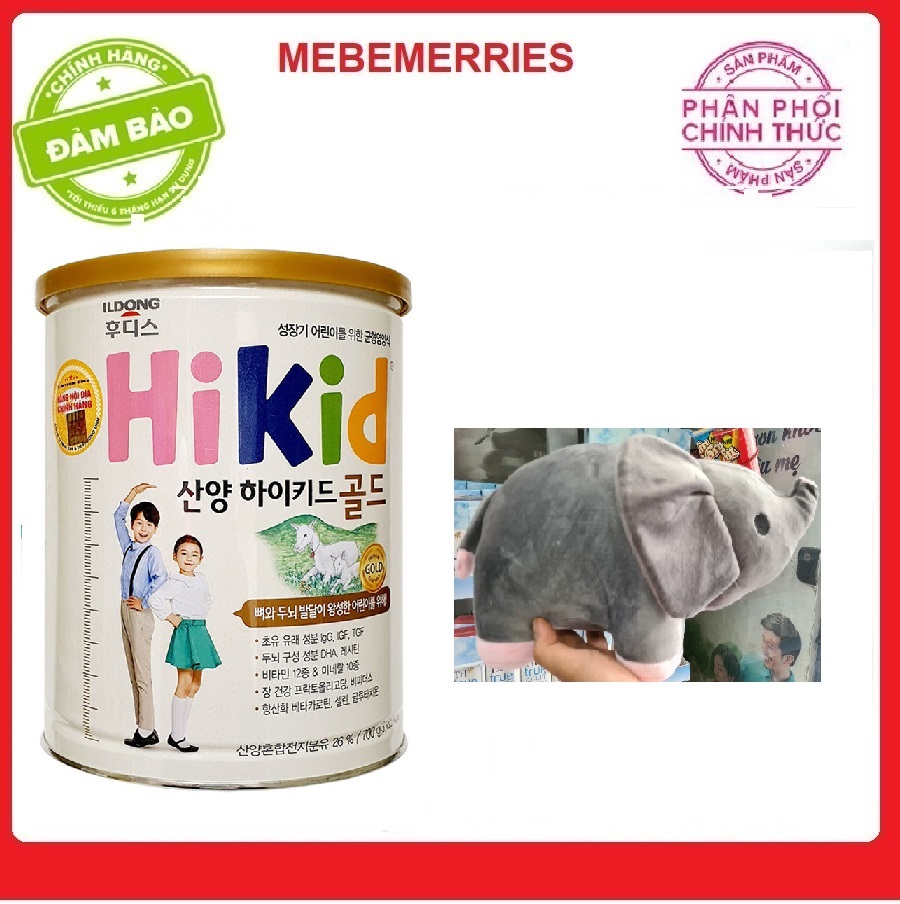 Sữa Hikid dê núi nội địa Hàn quốc 700gr mẫu mới + voi bông