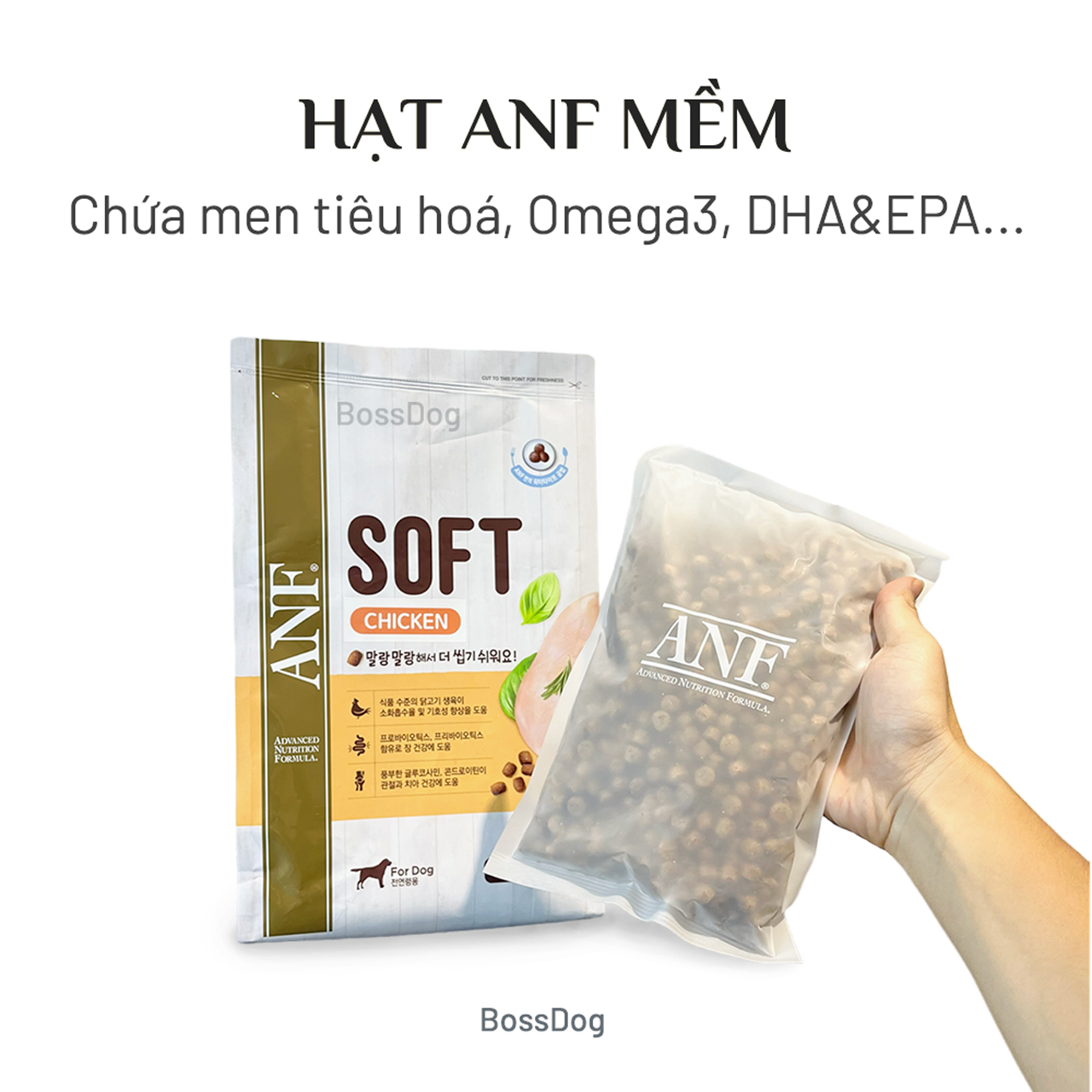 Hạt mềm ANF Soft bịch nhỏ 300gram - Thức ăn cho chó, huấn luyện cún | BossDog