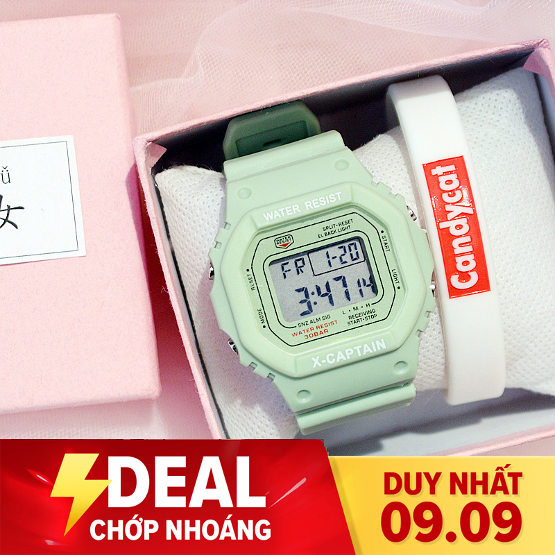 Đồng hồ thể thao nam nữ Candycat C26 , Đồng hồ điện tử, Máy pin, Dây cao su cao cấp ,Có đèn Led vào ban đêm, Hottrend thời trang cực đẹp