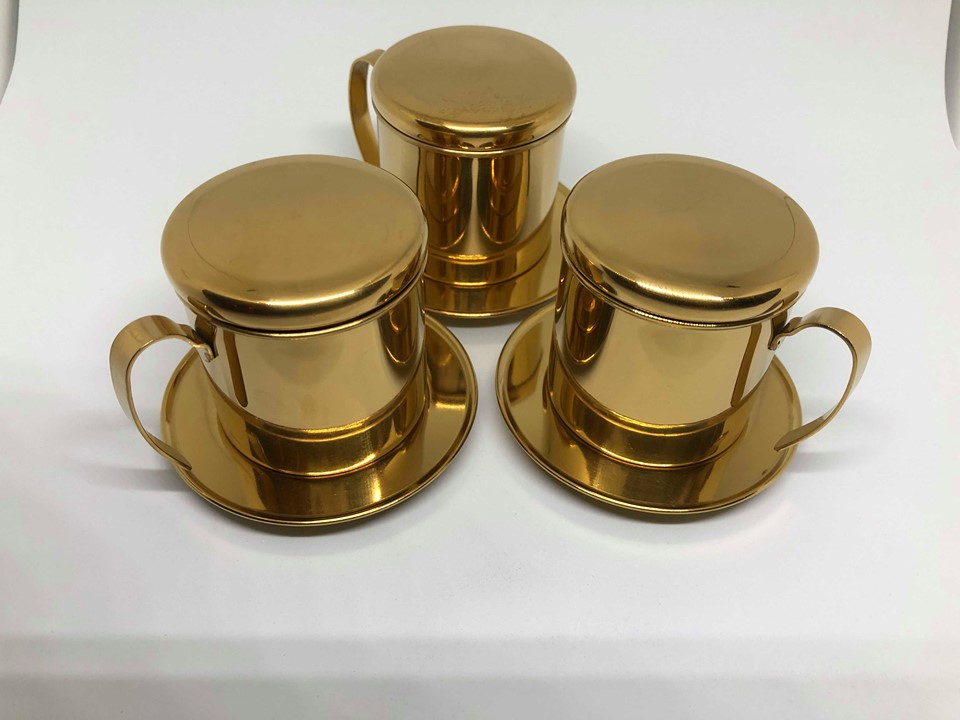 Bộ 3 Phin cafe Inox 304 Vàng siêu xịn còn siêu sang trọng giá tốt Hcm