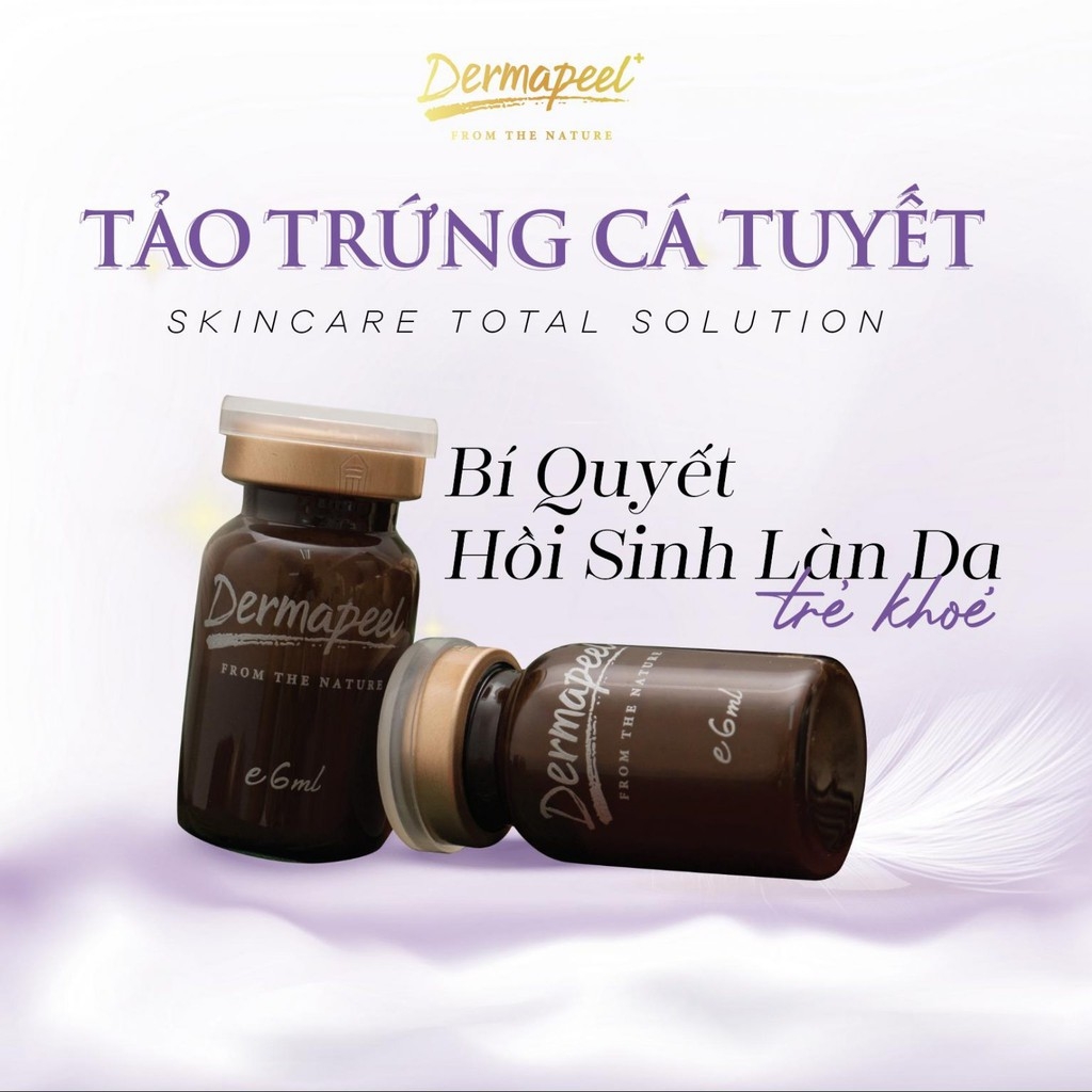 Tảo trứng cá tuyết Dermapeel+ Skincare Total Solution - SẠCH MỤN - MỜ THÂM - NÁM - TÁI TẠO MÔ DA - DẦY THÀNH DA - PHỤC HỒI DA HƯ TỔN - MANG SPA VỀ NHÀ - 6ML