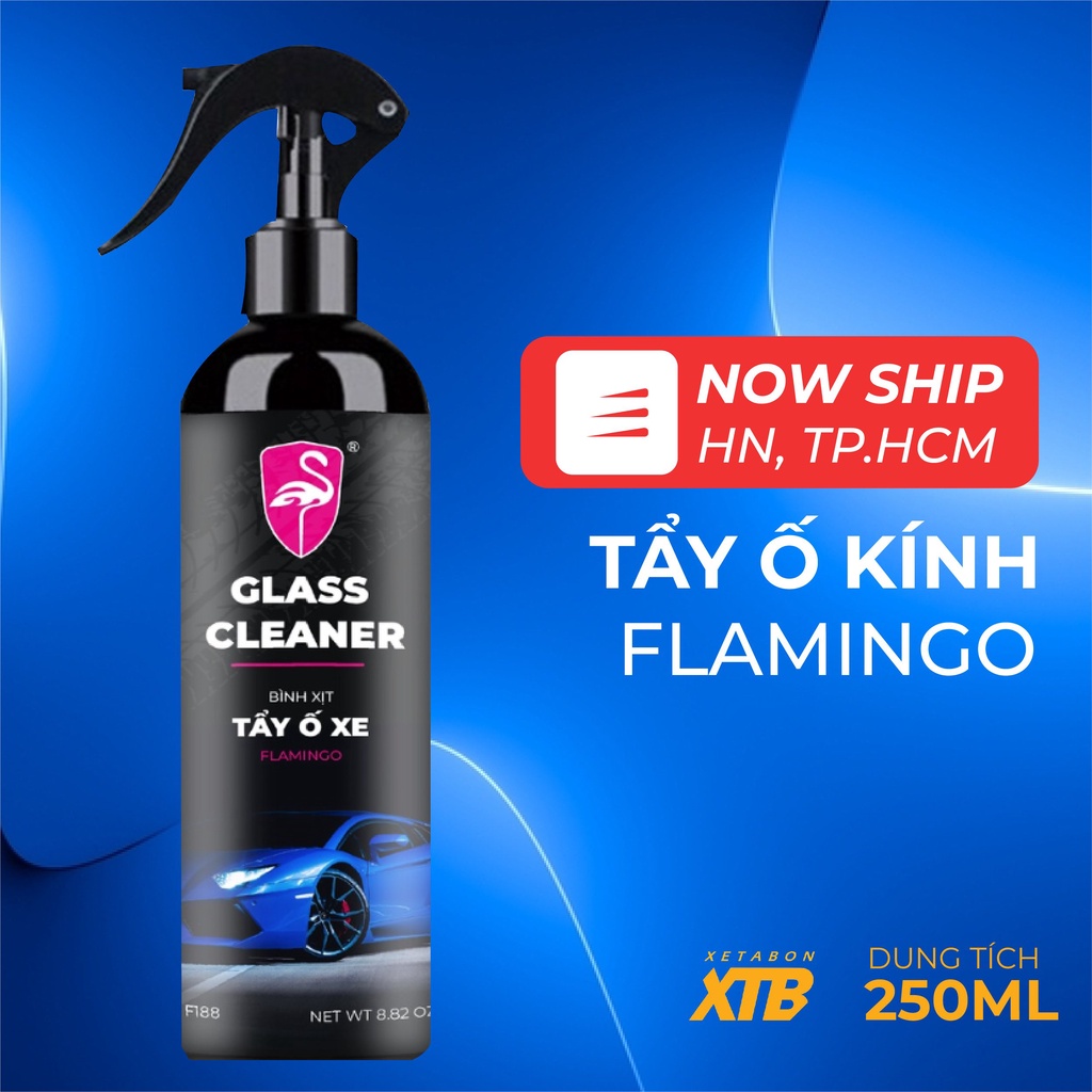 Chai xịt tẩy Ố Kính Ô tô FLAMINGO-Tẩy Cặn Canxi- Làm Sạch Kính Xe Bị Ố Mốc,MờĐục- phủ nano