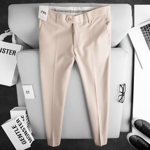 Quần âu baggy nam nam dáng suông Hàn Quốc Quần tây nam ống rộng vải co giãn nhẹ phù hợp phong cách công sở
