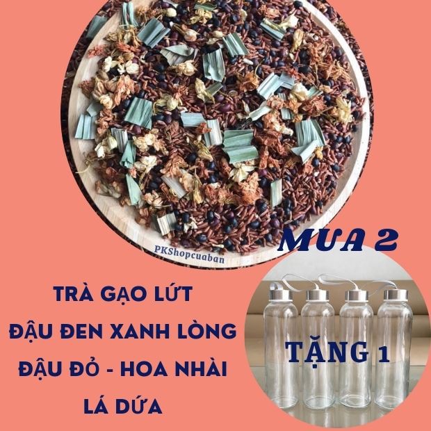 Trà Gạo lứt Đậu đen xanh lòng, Đậu đỏ, Hoa nhài, Lá dứa - Rang tay sẵn ❤️SIÊU THƠM❤️(TÚI ZIP 500G-GẠO LỨT RANG TAY)