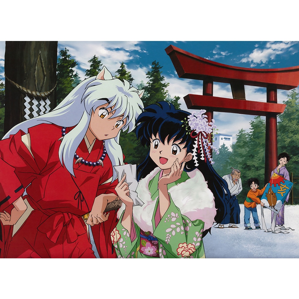 Poster A4 dán tường Anime, decal 21x30 trang trí có keo InuYasha Wallpapers (1), nhận in theo yêu cầu