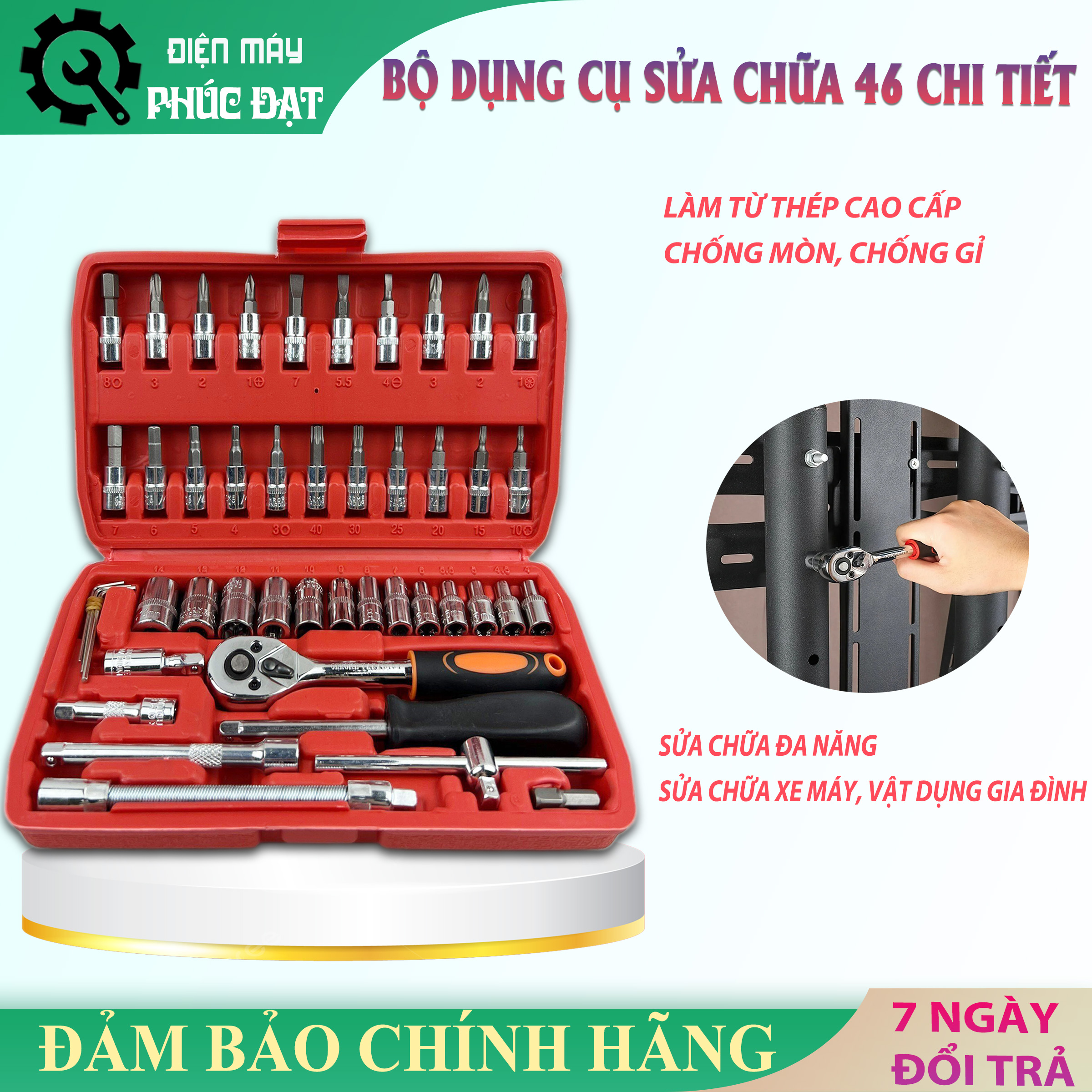 Bộ dụng cụ mở bu lông ốc vít , Sửa Chữa , đa năng 46 chi tiết