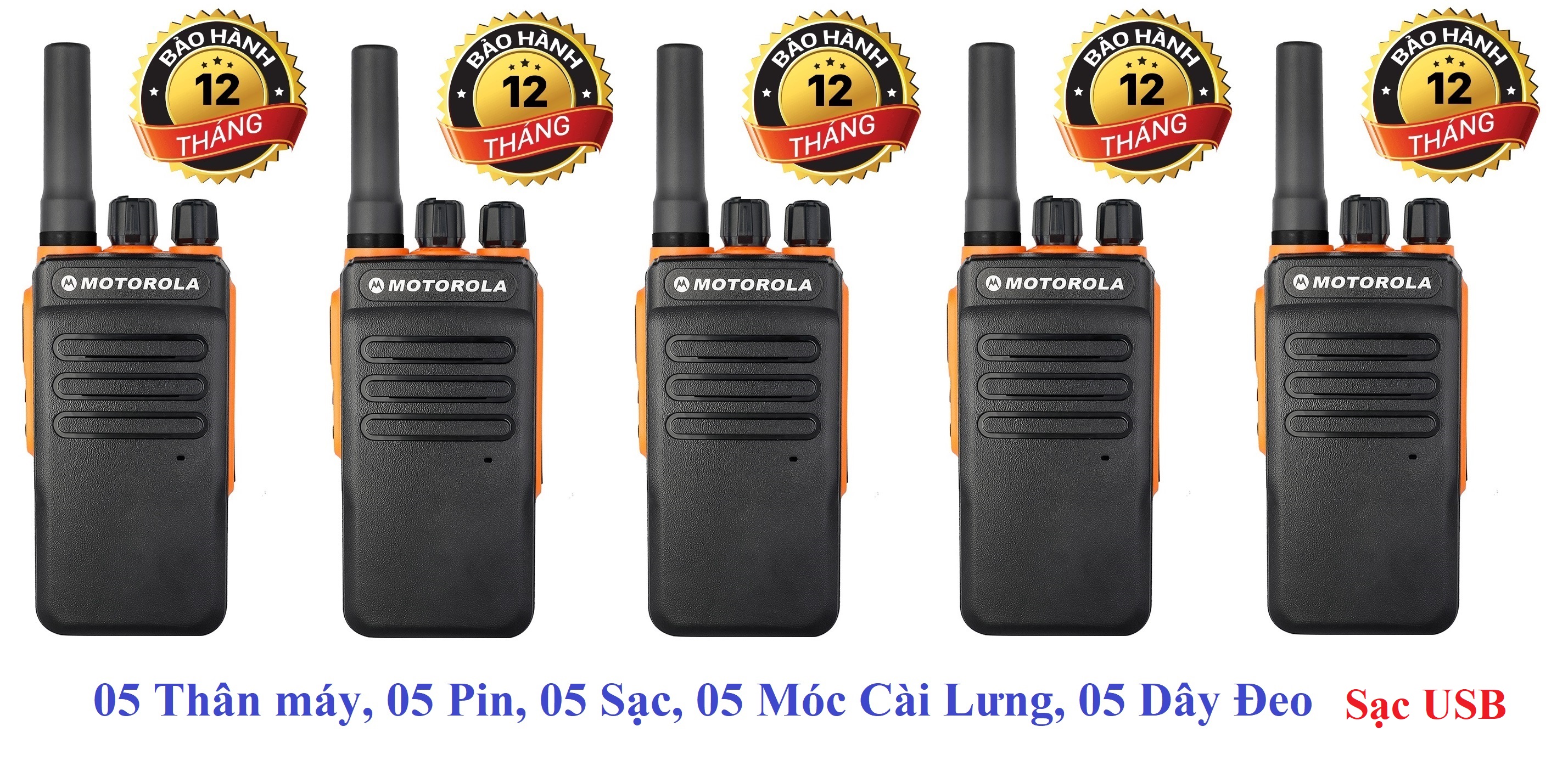 Bộ 5 Chiếc Bộ đàm Motorola GP900S(Loa chống bụi, Dung lượng pin cực lớn >12 tiếng, cự ly liên lạc xa, siêu bền)