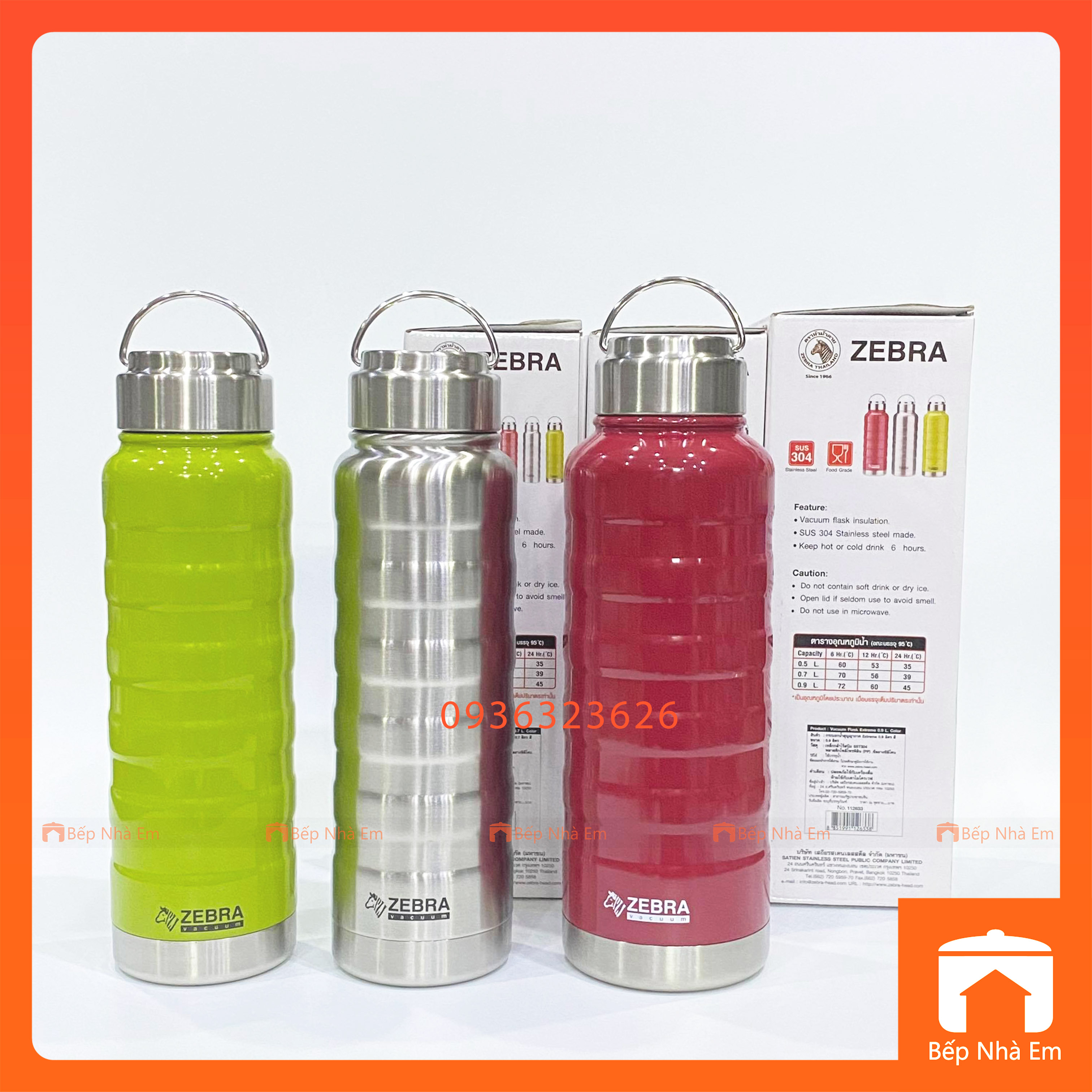 Bình giữ nhiệt zebra extreme nhiều dung tích - hàng nhập khẩu thái lan