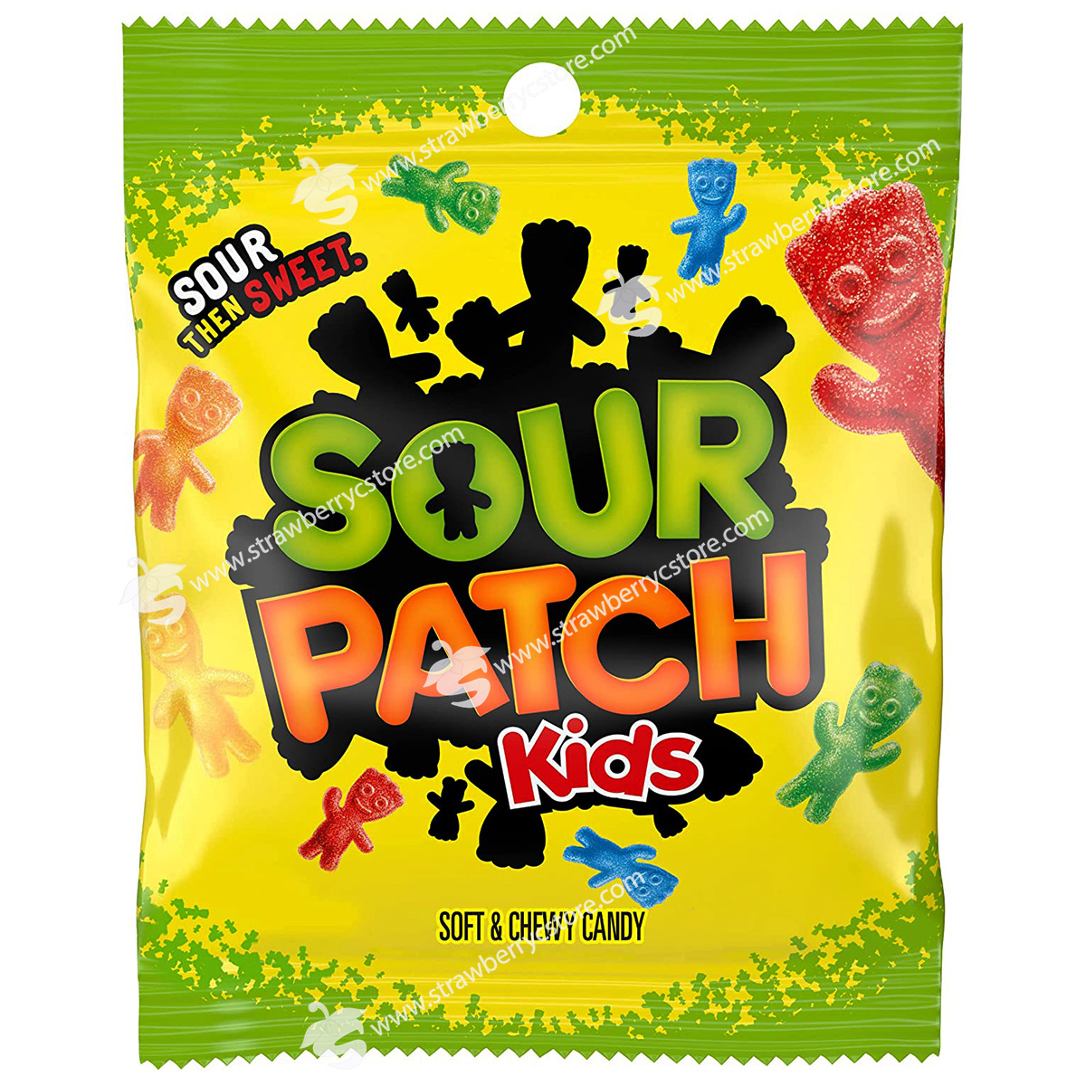 Kẹo dẻo trái cây sour patch kids original soft & chewy candy, gói 141g