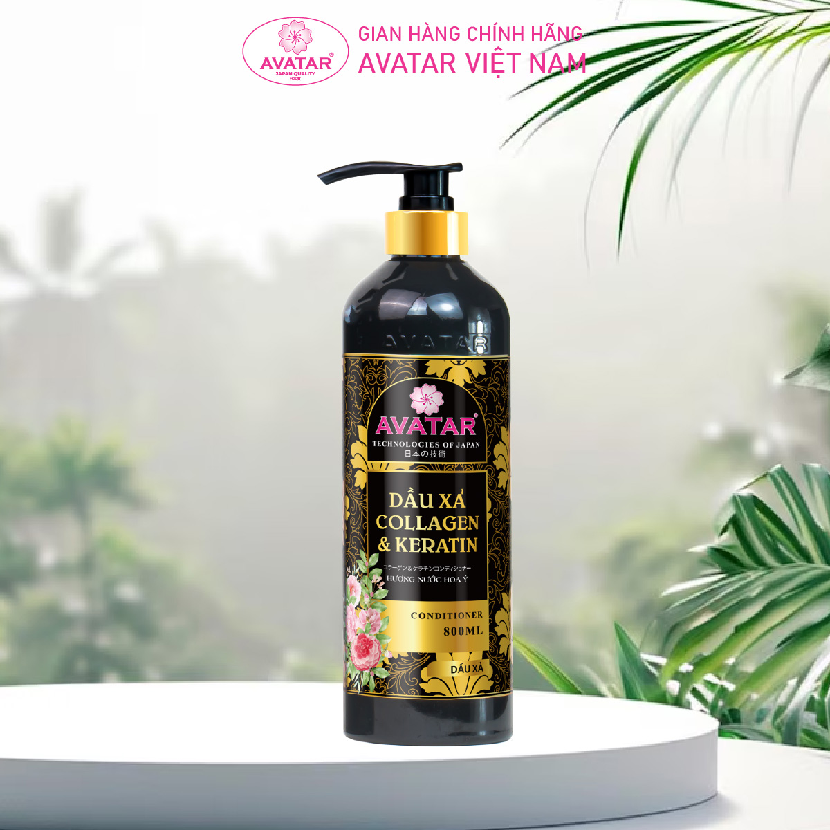 Dầu Xả Avatar Collagen & Keratin Dưỡng Ẩm Phục Hồi Tóc, Mềm Mượt, Sạch Gàu Chai 800ml