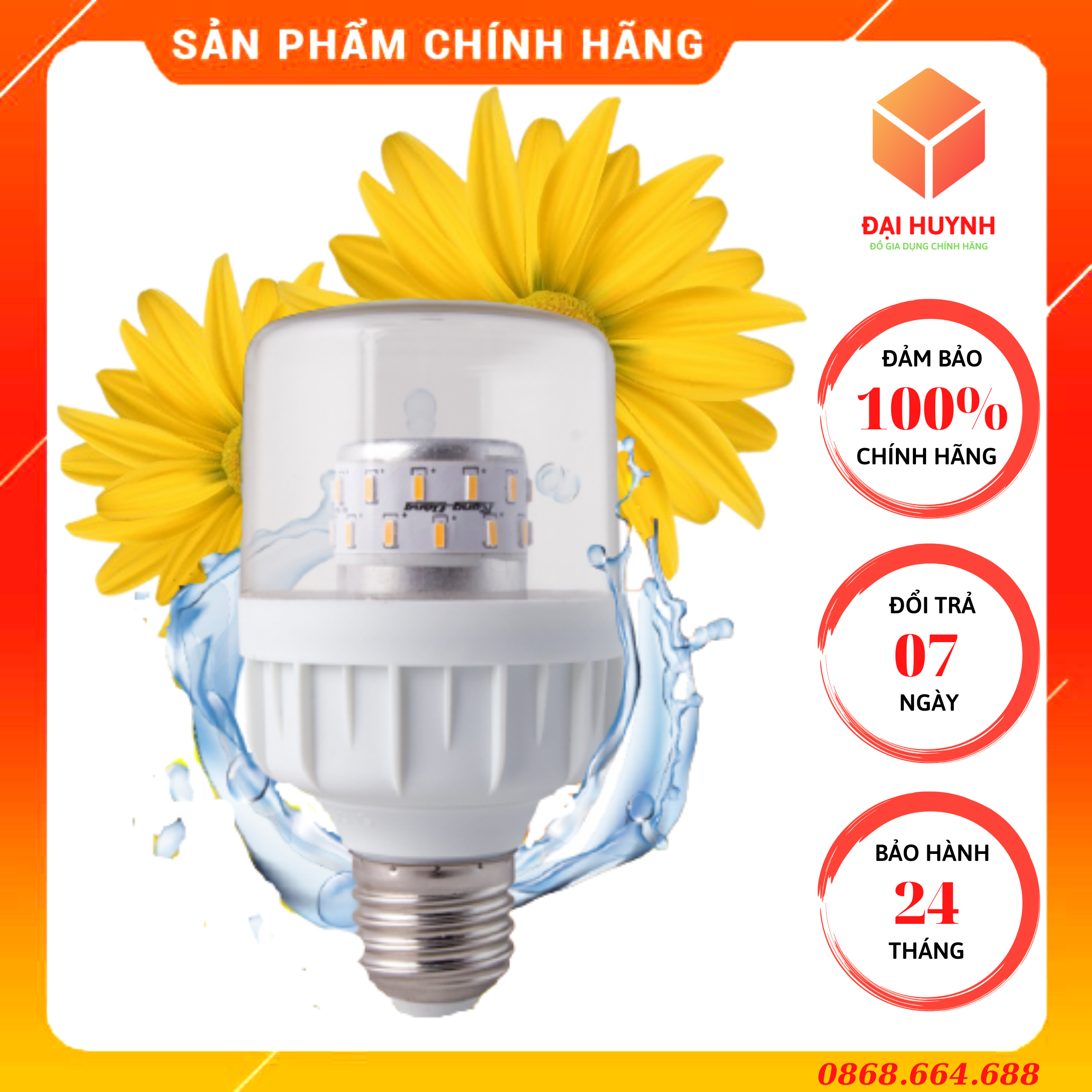 Đèn led bulb 9w chống nước chuyên dụng trồng hoa cúc cao cấp rạng đông tr60.hc/9w