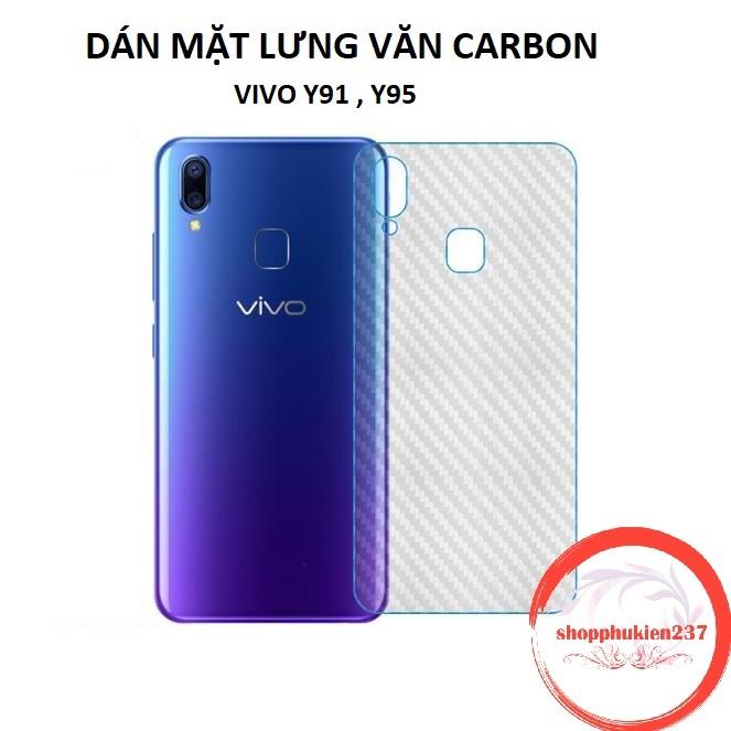 [HCM]DÁN LƯNG CARBON VIVO Y91  Y95 DÁN DẺO VÂN CARBON