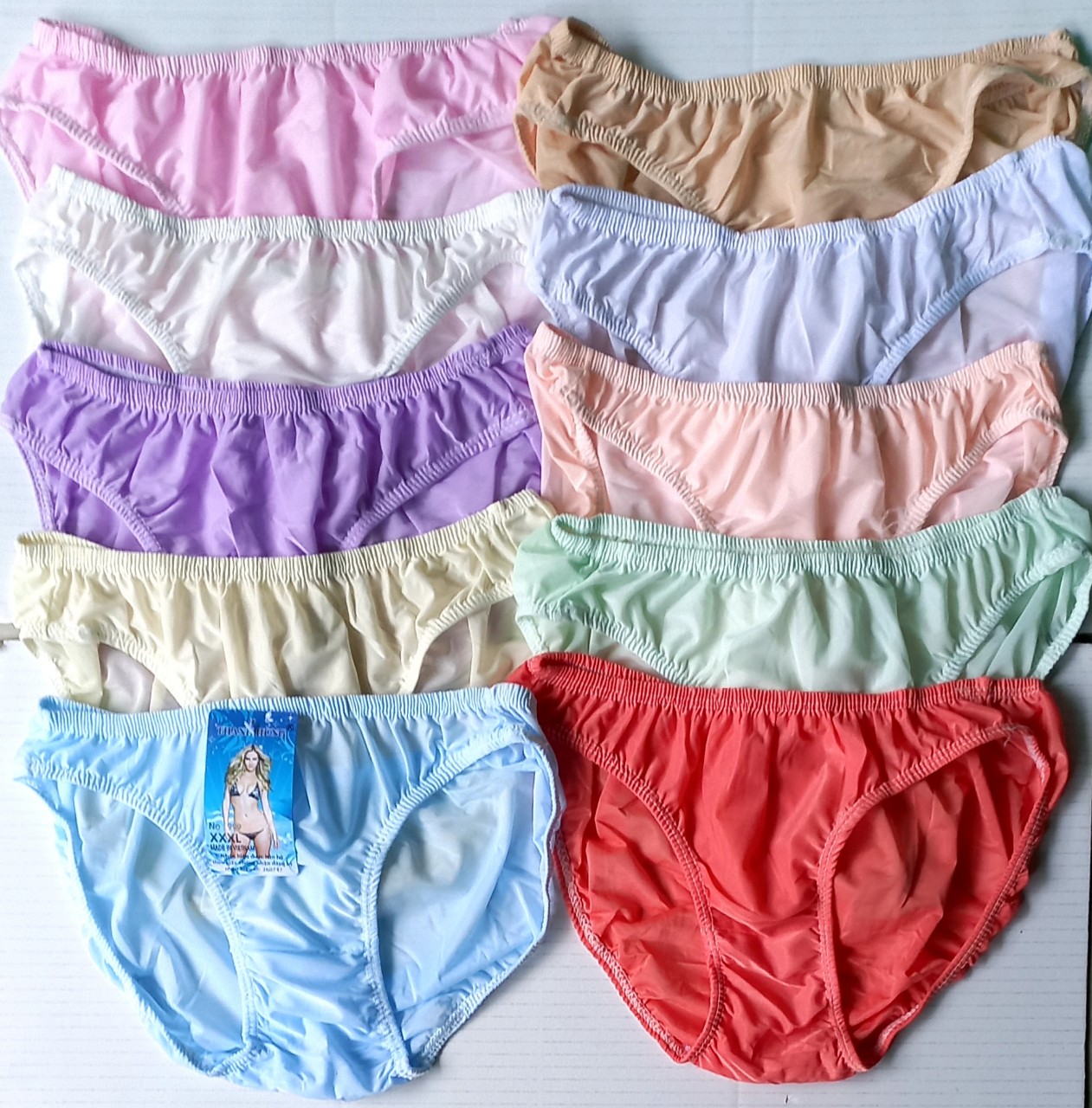 [HCM] Bộ 10 Quần lót nữ 56 đến 62kg Thun Lạnh độ co giãn hút mồ hôi size 3XL Vòng eo: 75-80cm ( hàng xuất khẩu)