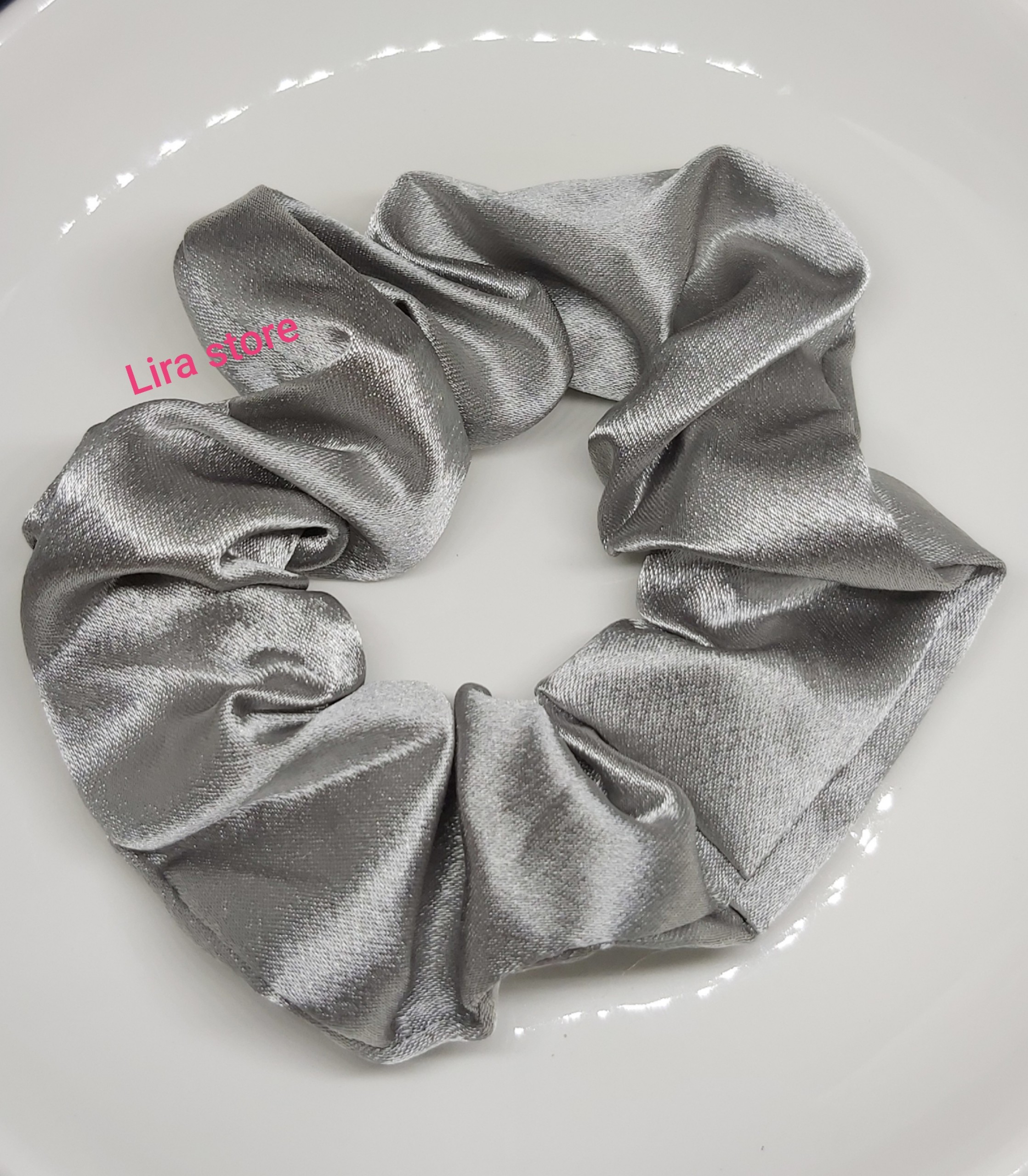 Chun buộc tóc scrunchies vải satin lụa ánh kim