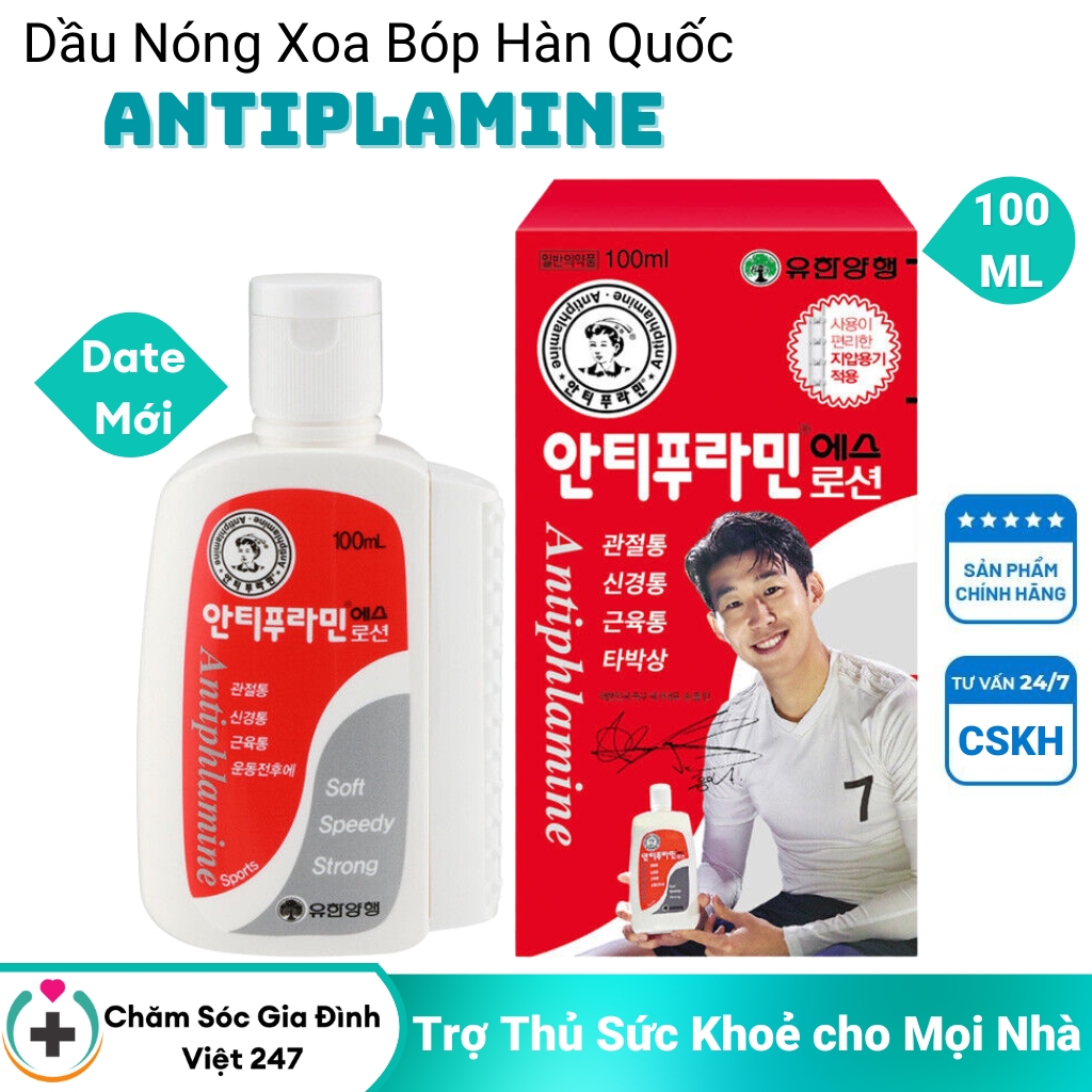 Dầu nóng Hàn Quốc xoa bóp dạng lăn Antiphlamine 100ml gel massage body oil mát xa muscle rub toàn thân spa giúp giảm nhức đau xương khớp tay chân cơ bắp cổ vai gáy gân cốt mệt mỏi căng thẳng thảo dược thư giản dễ ngủ hiệu quả-Chăm Sóc Gia Đình Việt 247